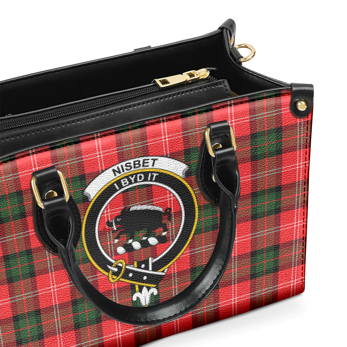 Nisbet Modern Tartan Crest Leather Handbag