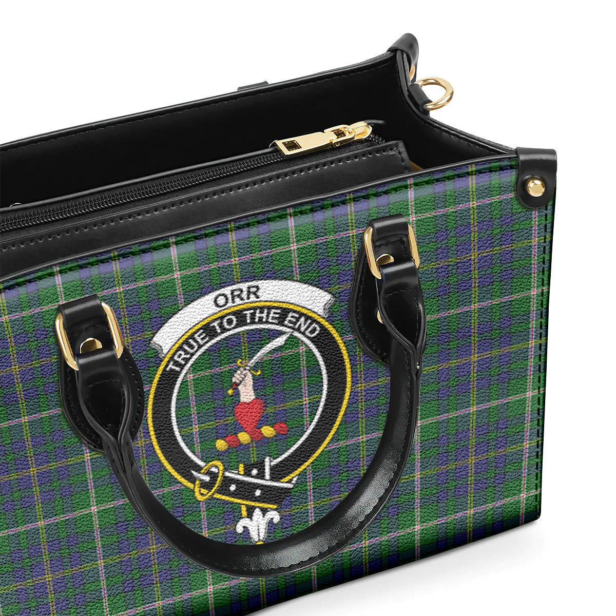 Orr Tartan Crest Leather Handbag