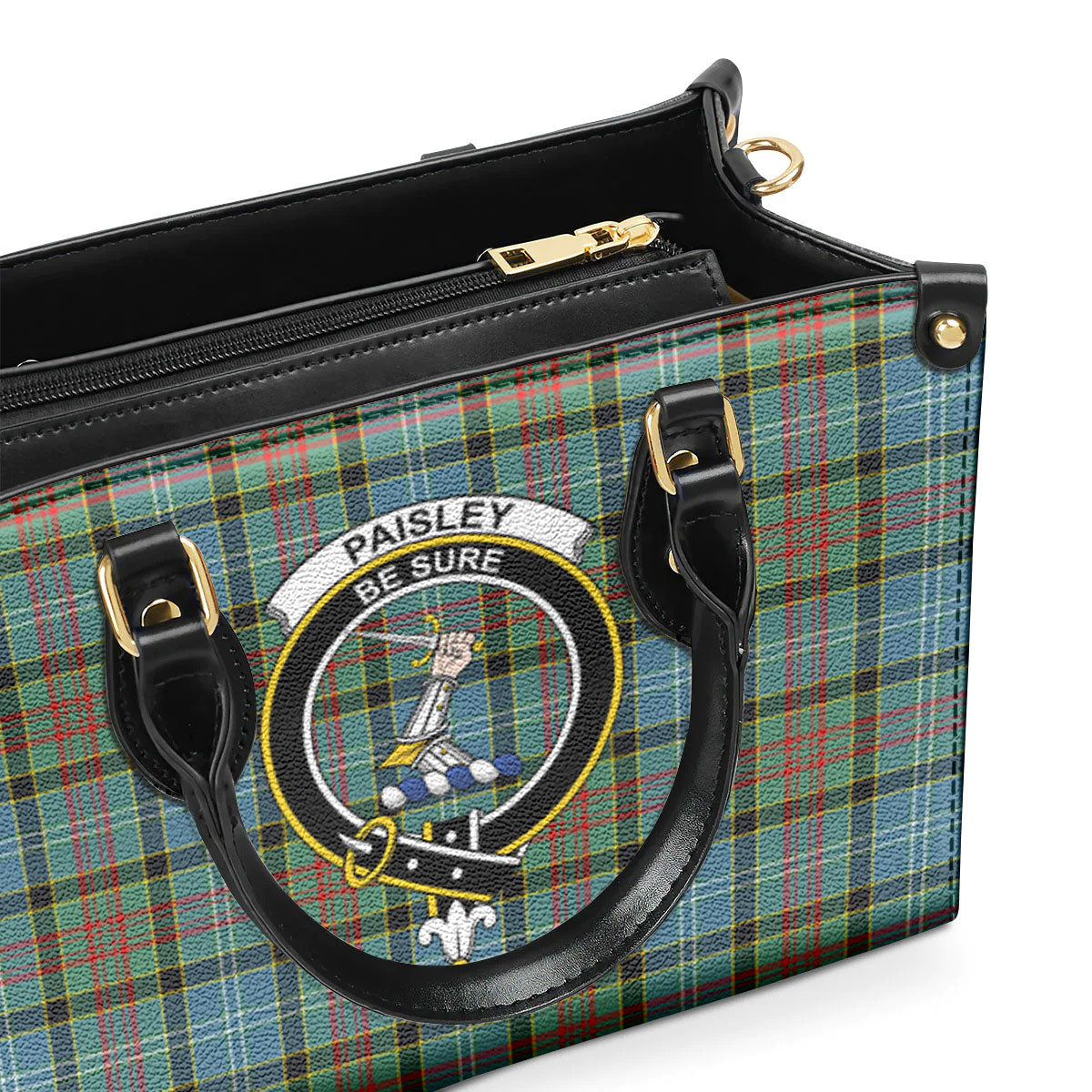 Paisley District Tartan Crest Leather Handbag