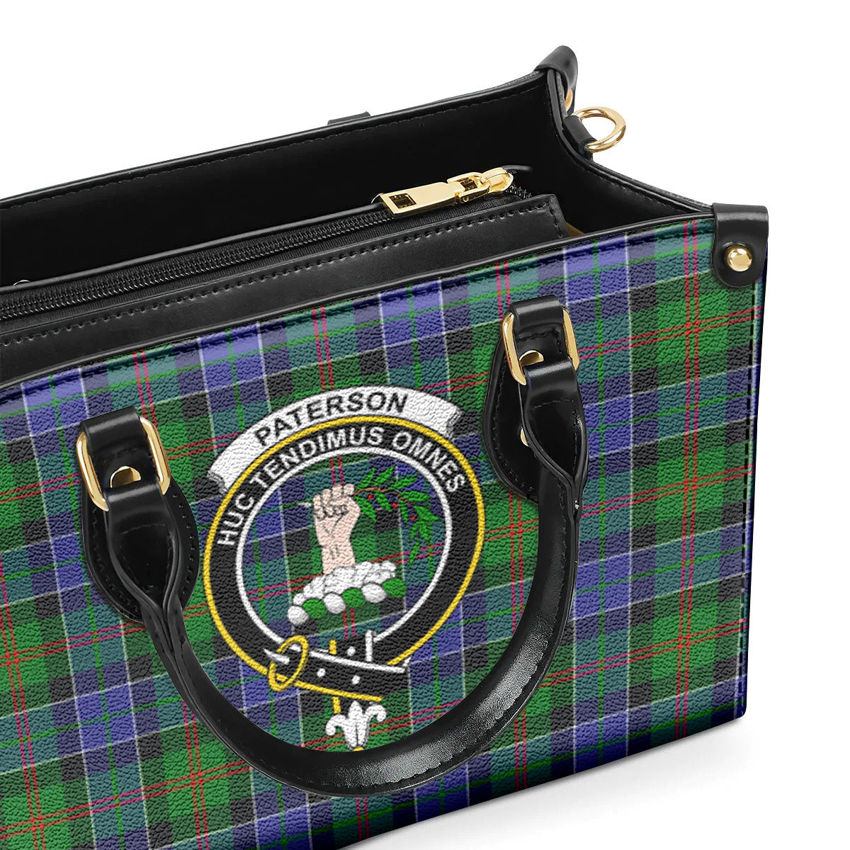 Paterson Tartan Crest Leather Handbag