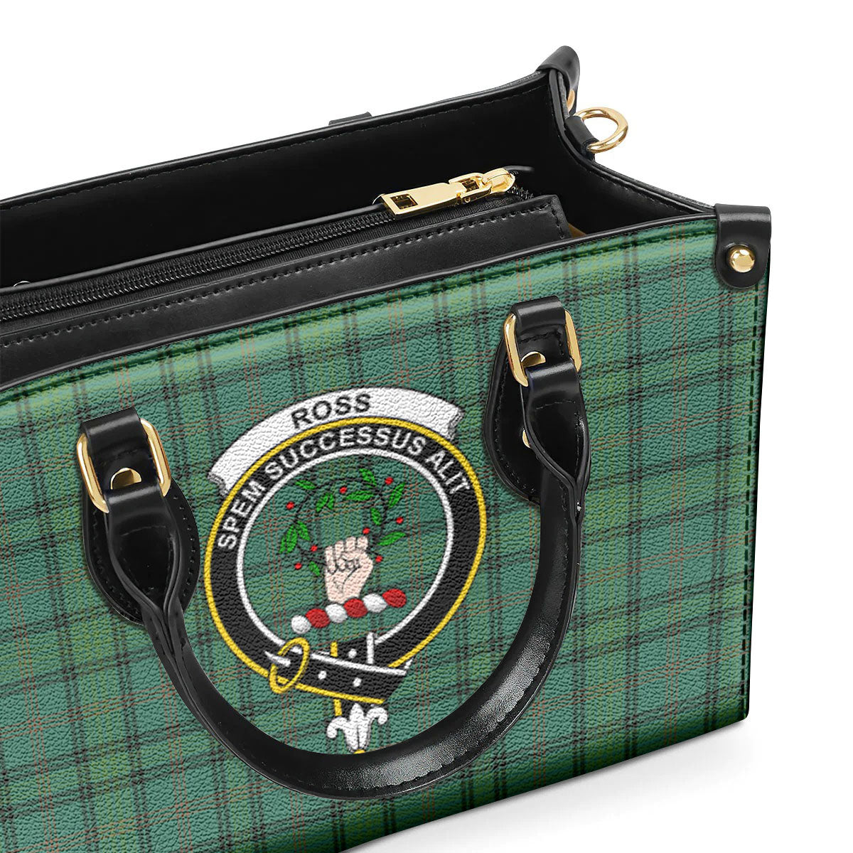 Ross Hunting Ancient Tartan Crest Leather Handbag