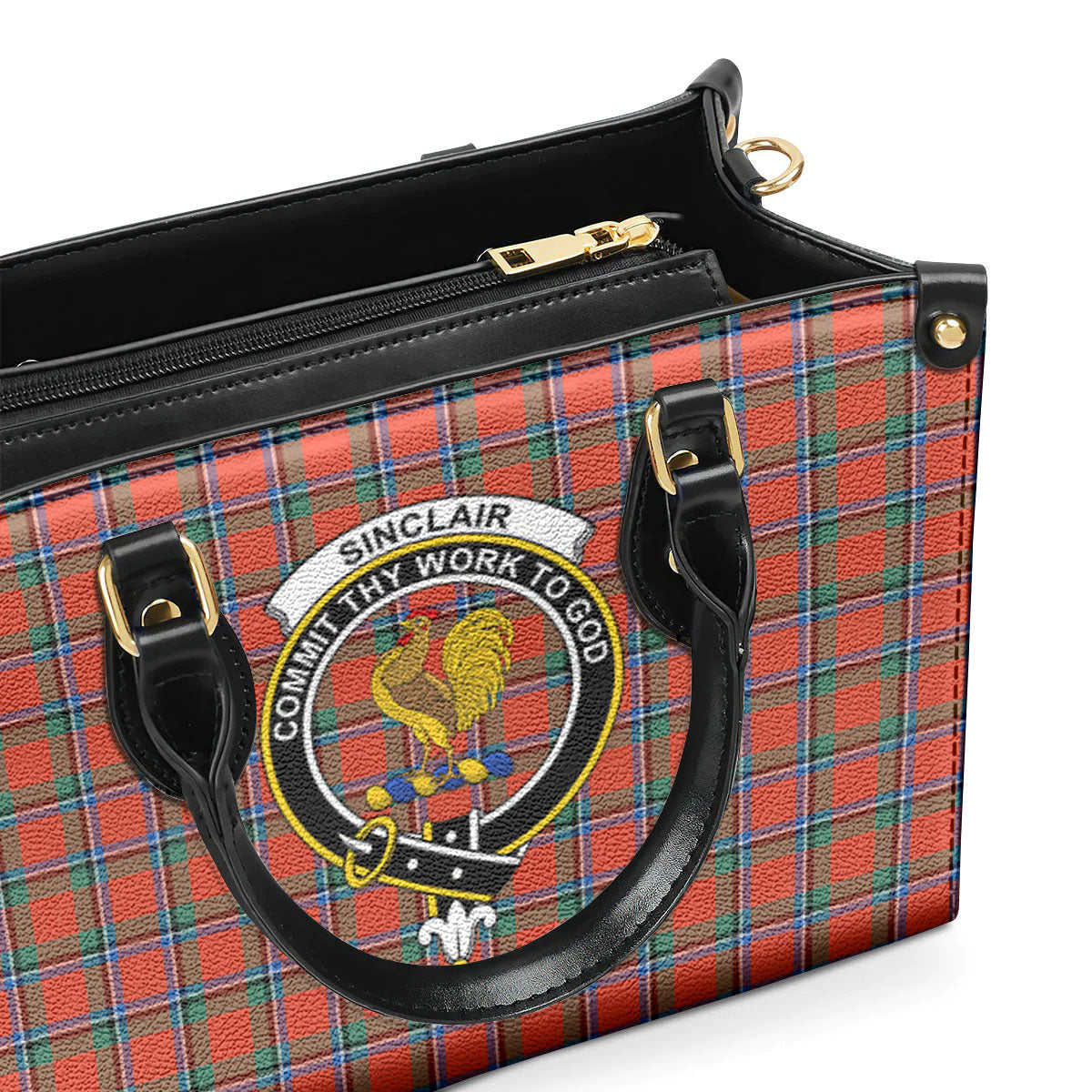 Sinclair Ancient Tartan Crest Leather Handbag