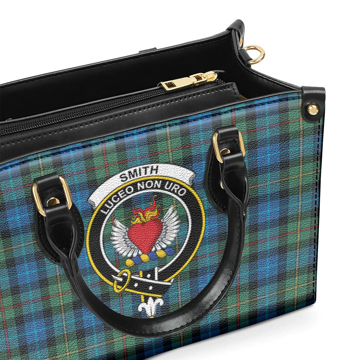 Smith Ancient Tartan Crest Leather Handbag