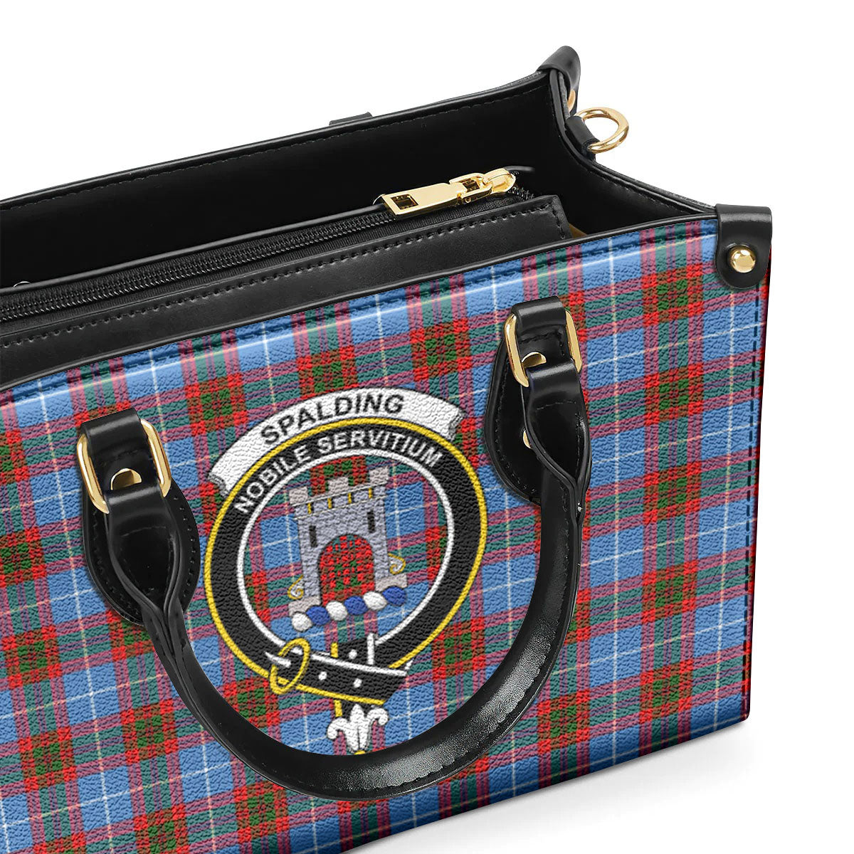 Spalding Tartan Crest Leather Handbag