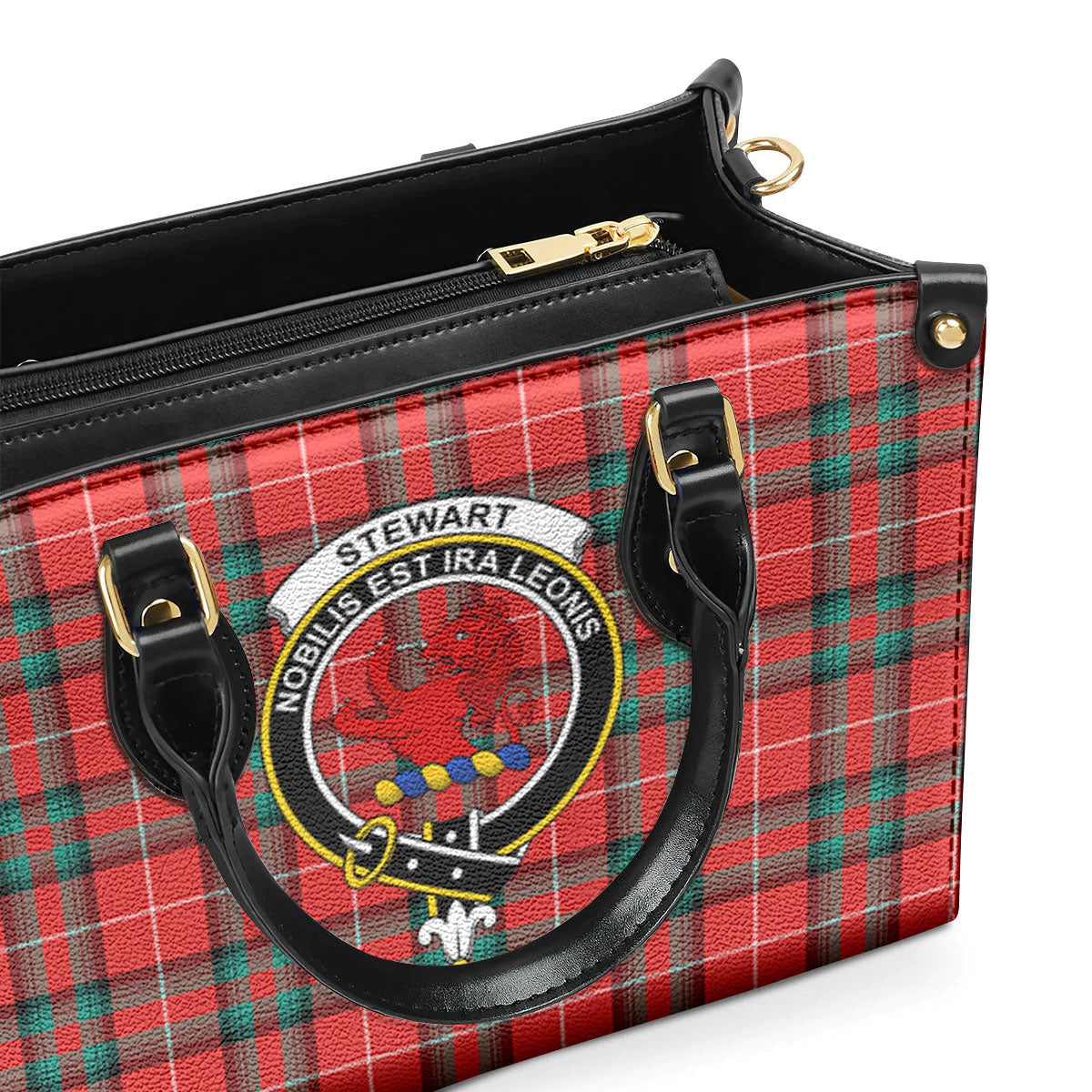 Stewart (Stuart) of Bute Tartan Crest Leather Handbag