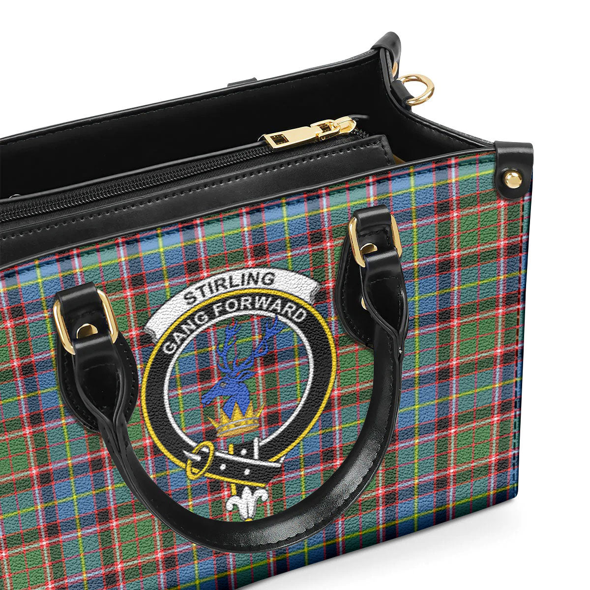 Stirling (of Cadder-Present Chief) Tartan Crest Leather Handbag