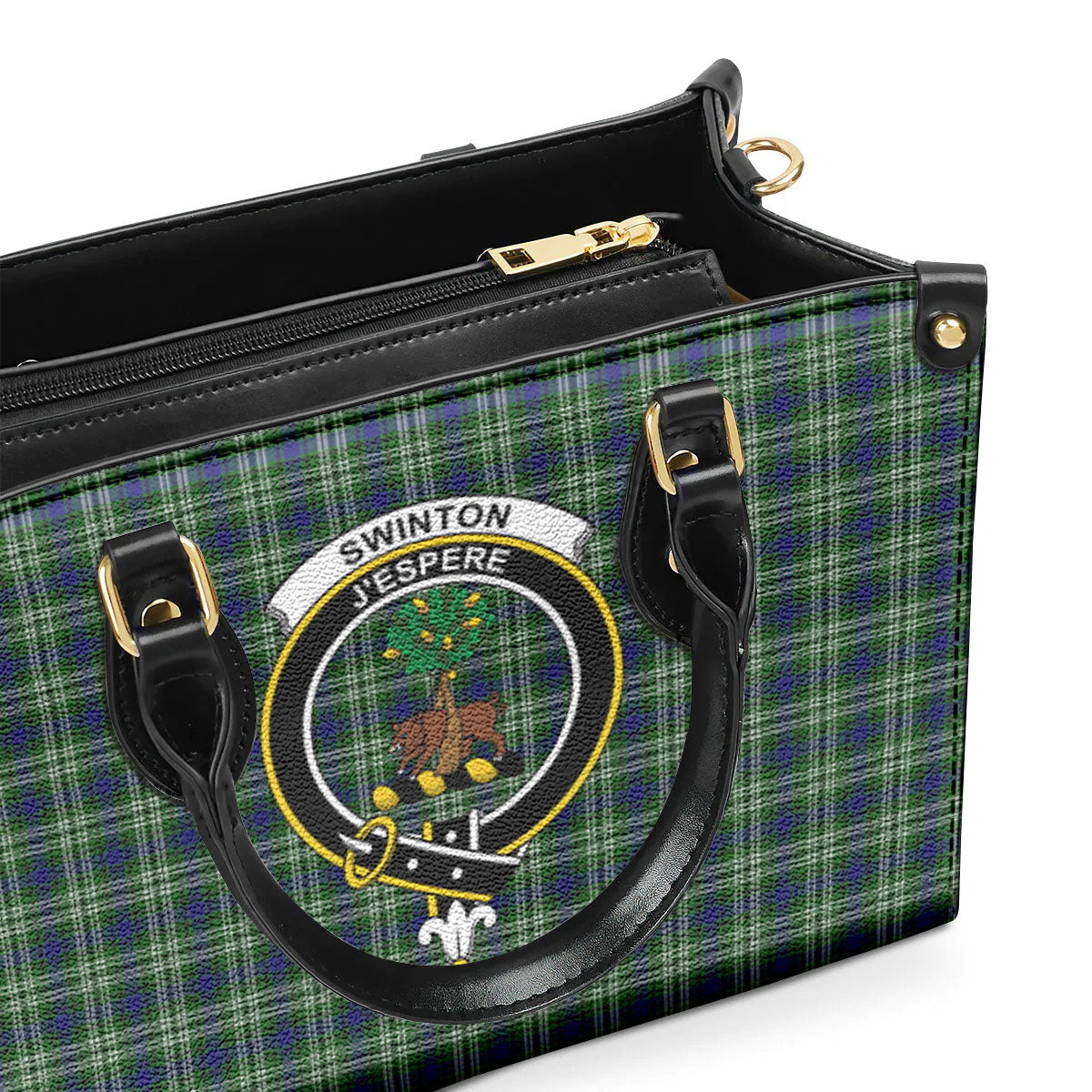 Swinton Tartan Crest Leather Handbag