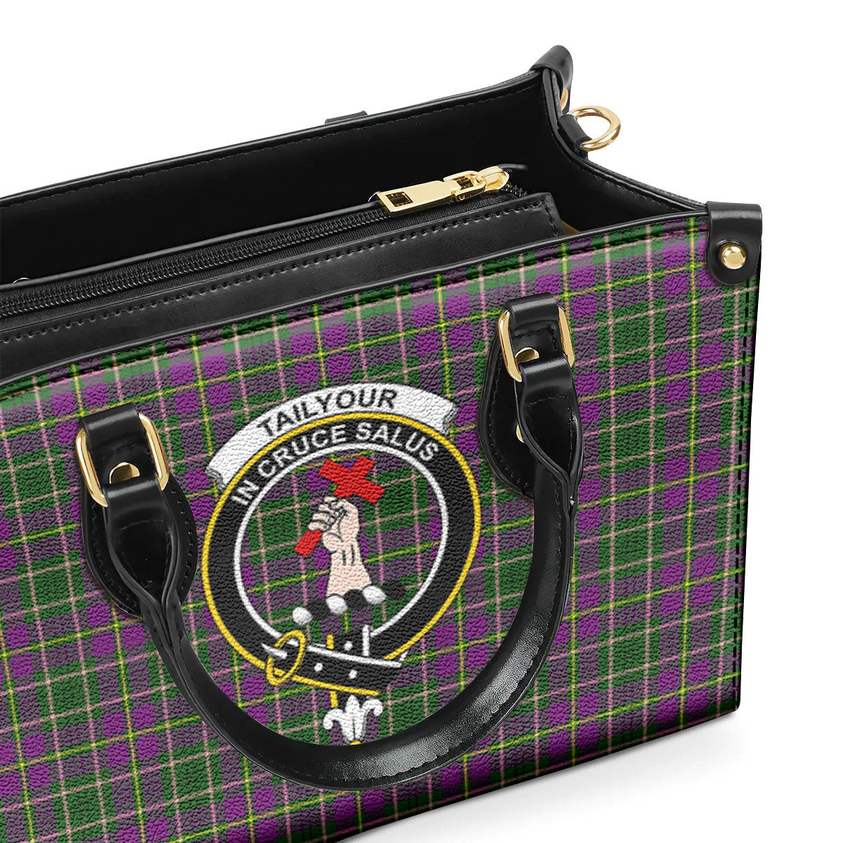 Tailyour (or Taylor) Tartan Crest Leather Handbag