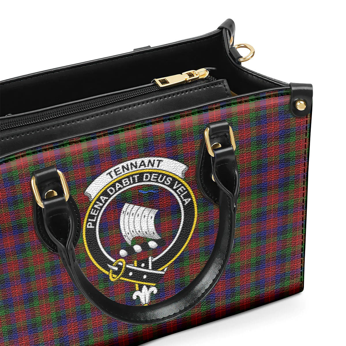 Tennant Tartan Crest Leather Handbag