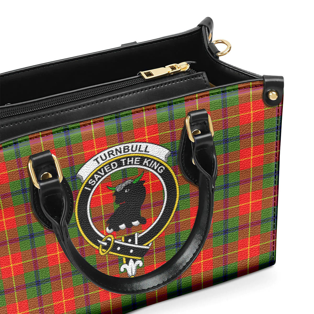 Turnbull Dress Tartan Crest Leather Handbag