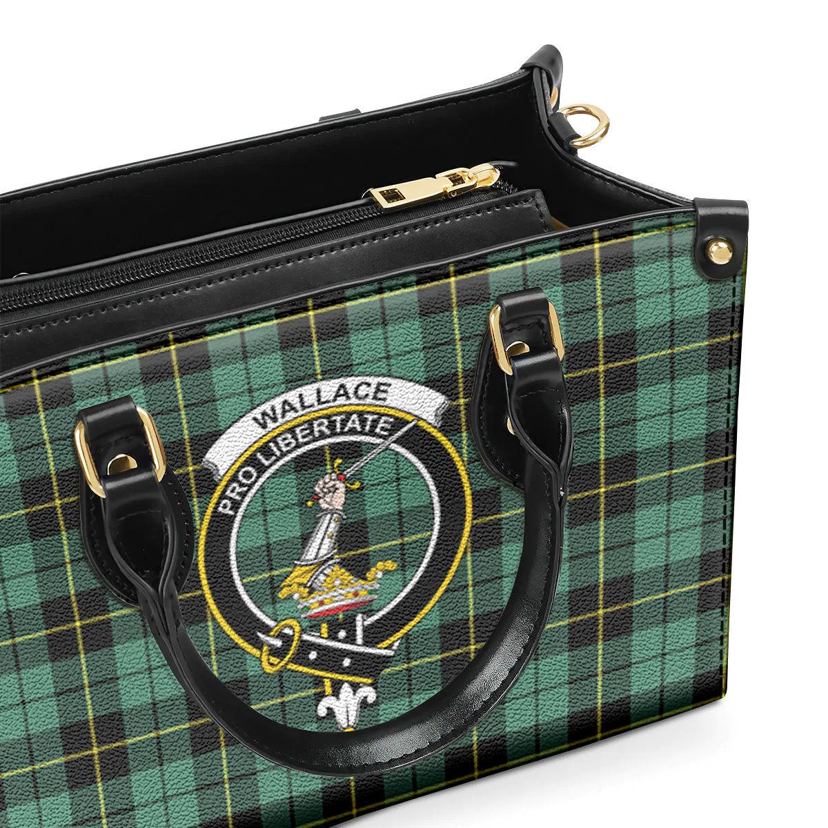 Wallace Hunting Ancient Tartan Crest Leather Handbag