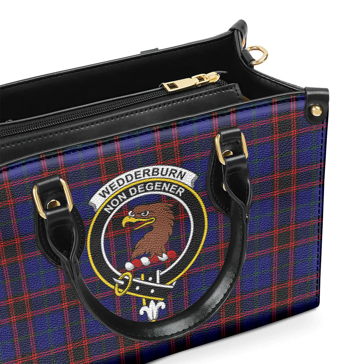 Wedderburn Tartan Crest Leather Handbag