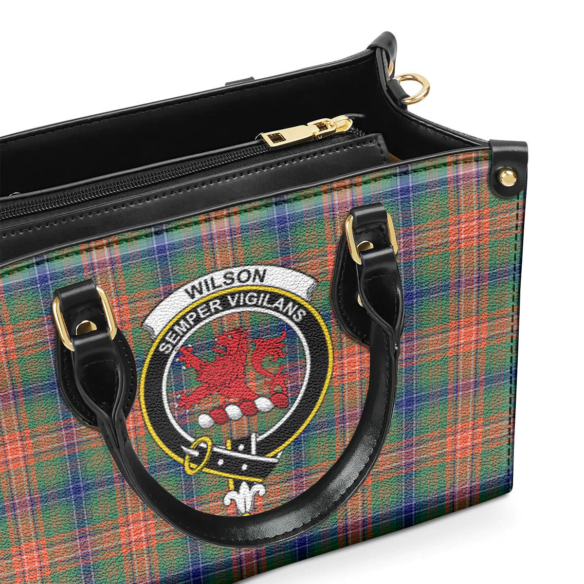 Wilson Ancient Tartan Crest Leather Handbag