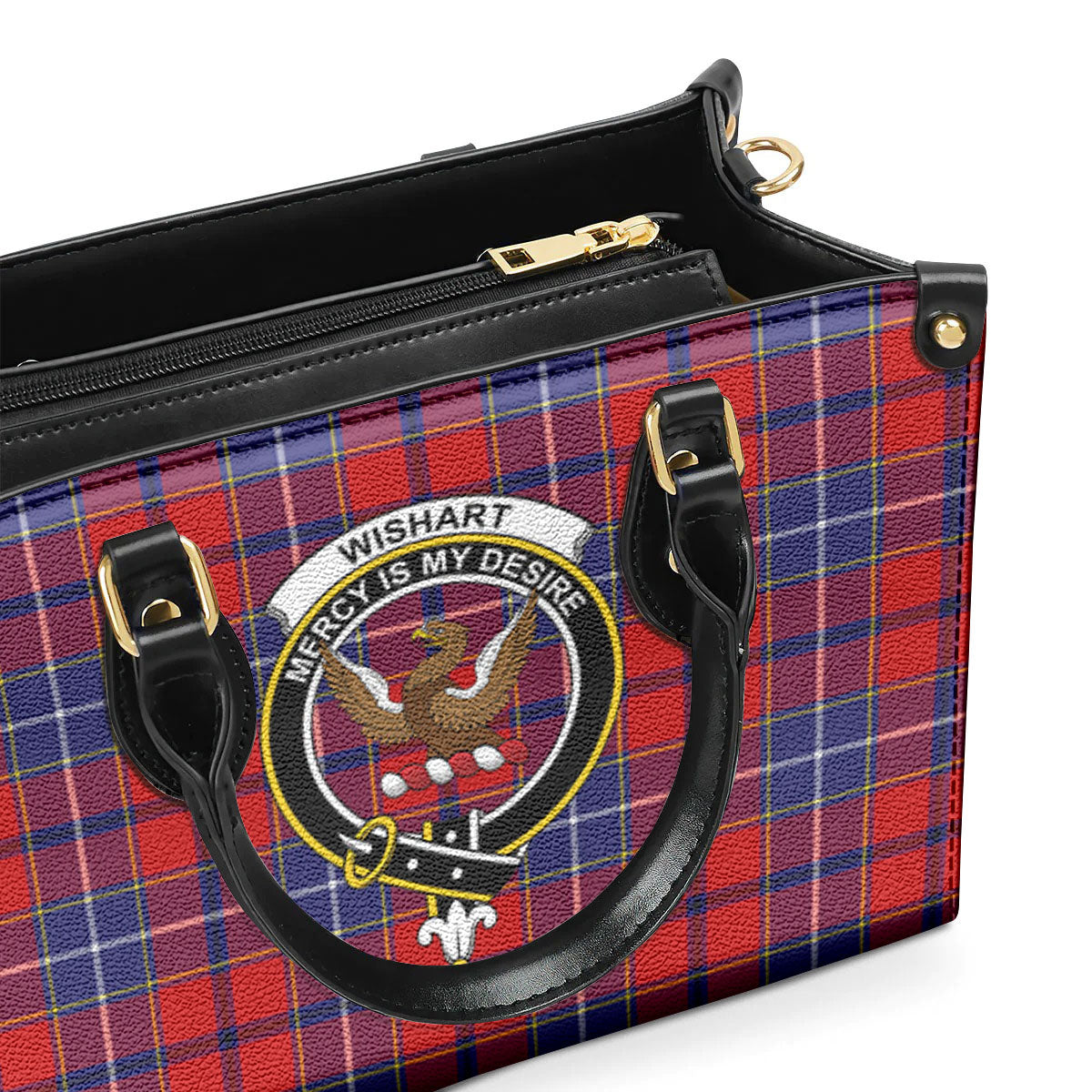 Wishart Dress Tartan Crest Leather Handbag