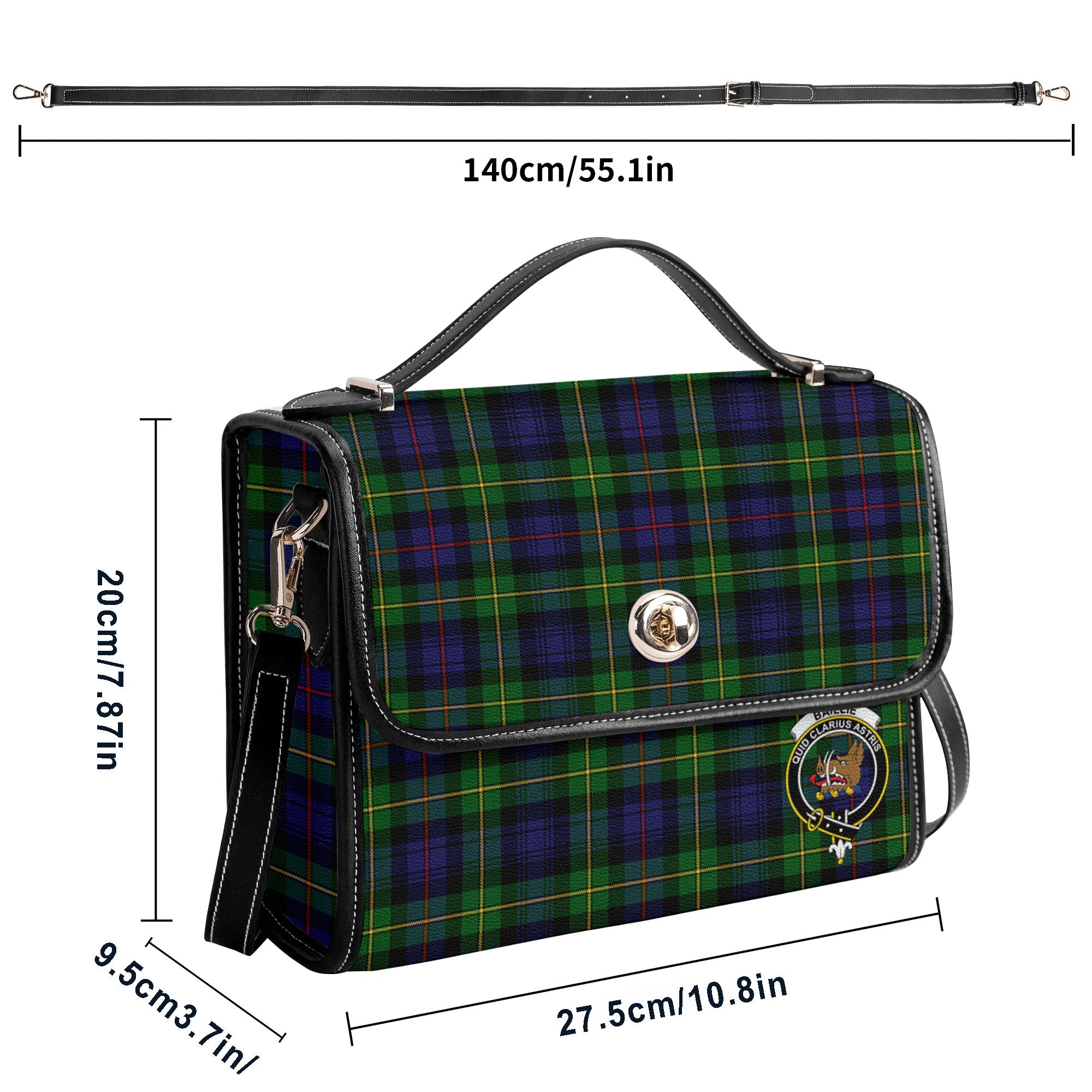 Baillie Tartan Crest Satchel Bag