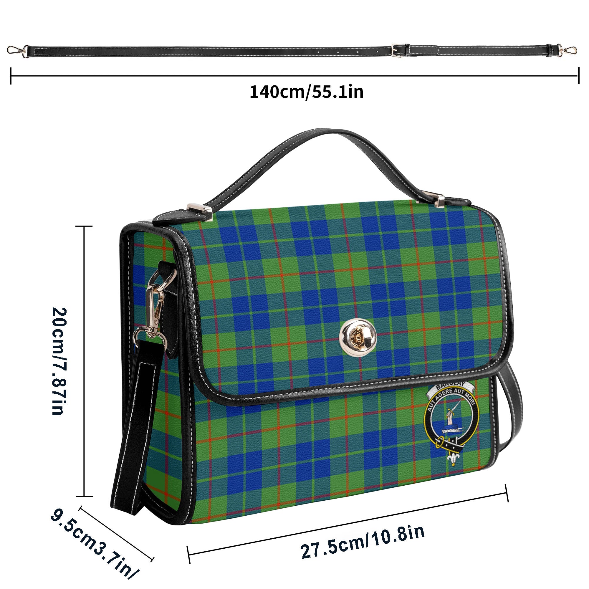 Barclay Hunting Ancient Tartan Crest Satchel Bag