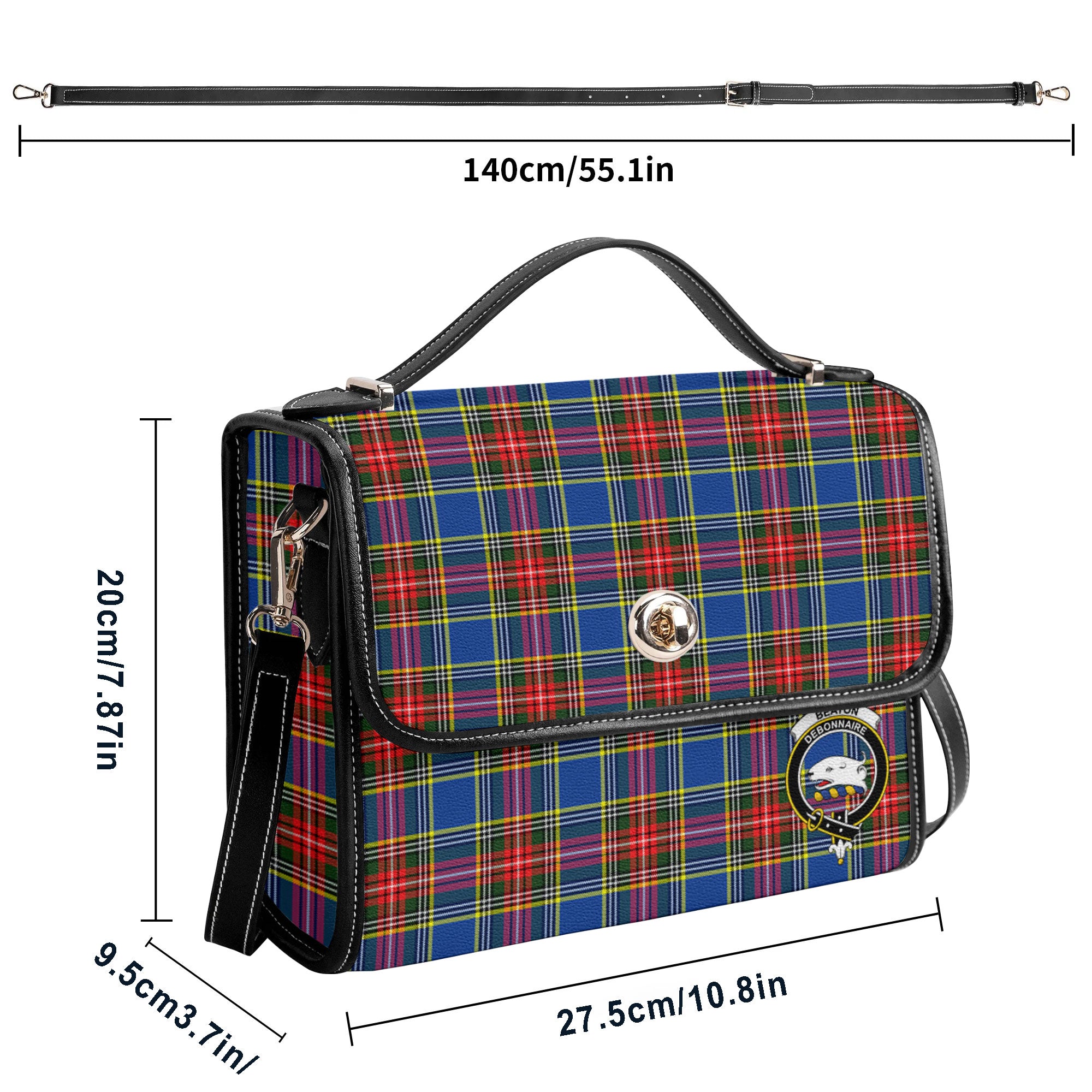 Beaton Modern Tartan Crest Satchel Bag