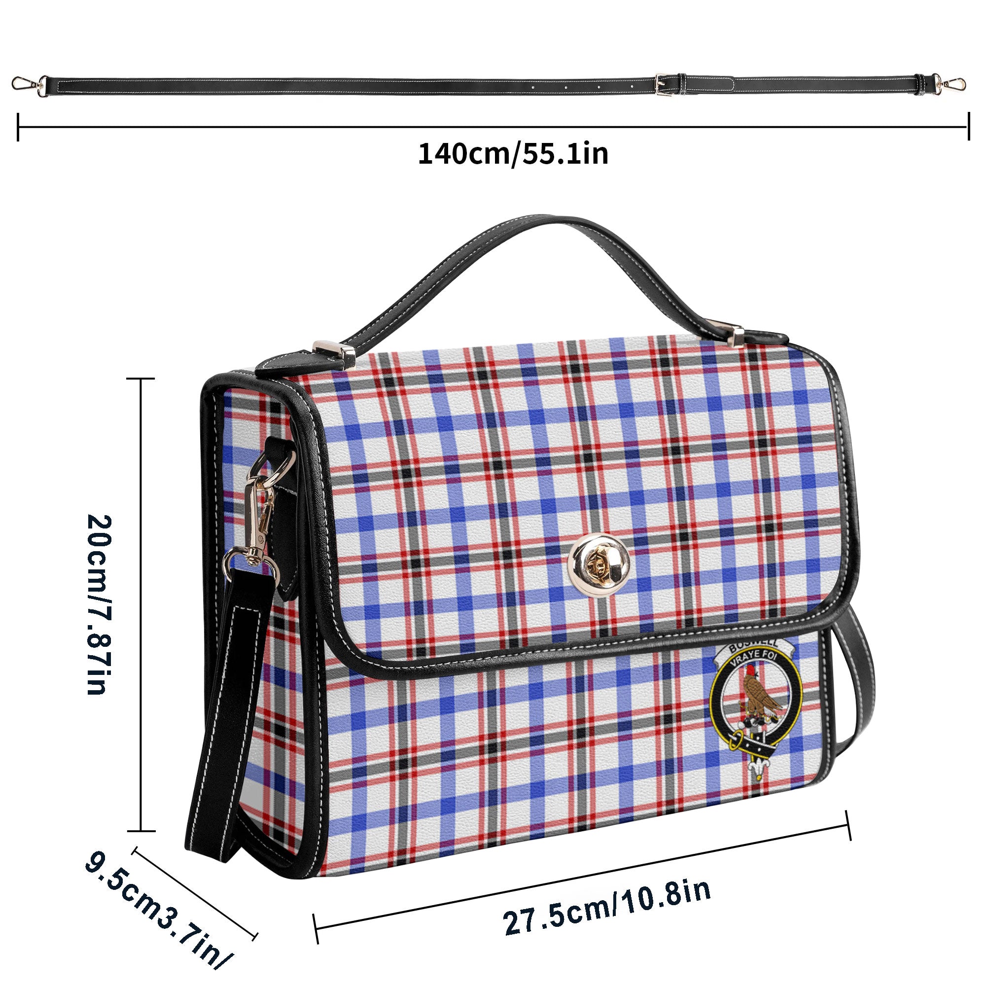 Boswell Modern Tartan Crest Satchel Bag