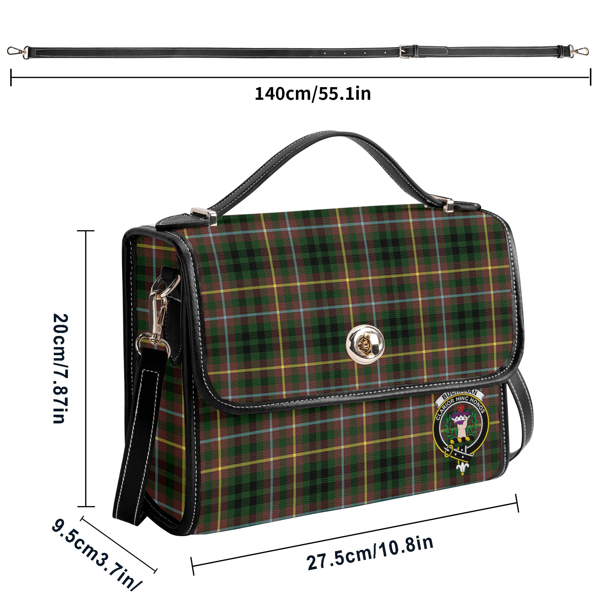 Buchanan Hunting Tartan Crest Satchel Bag
