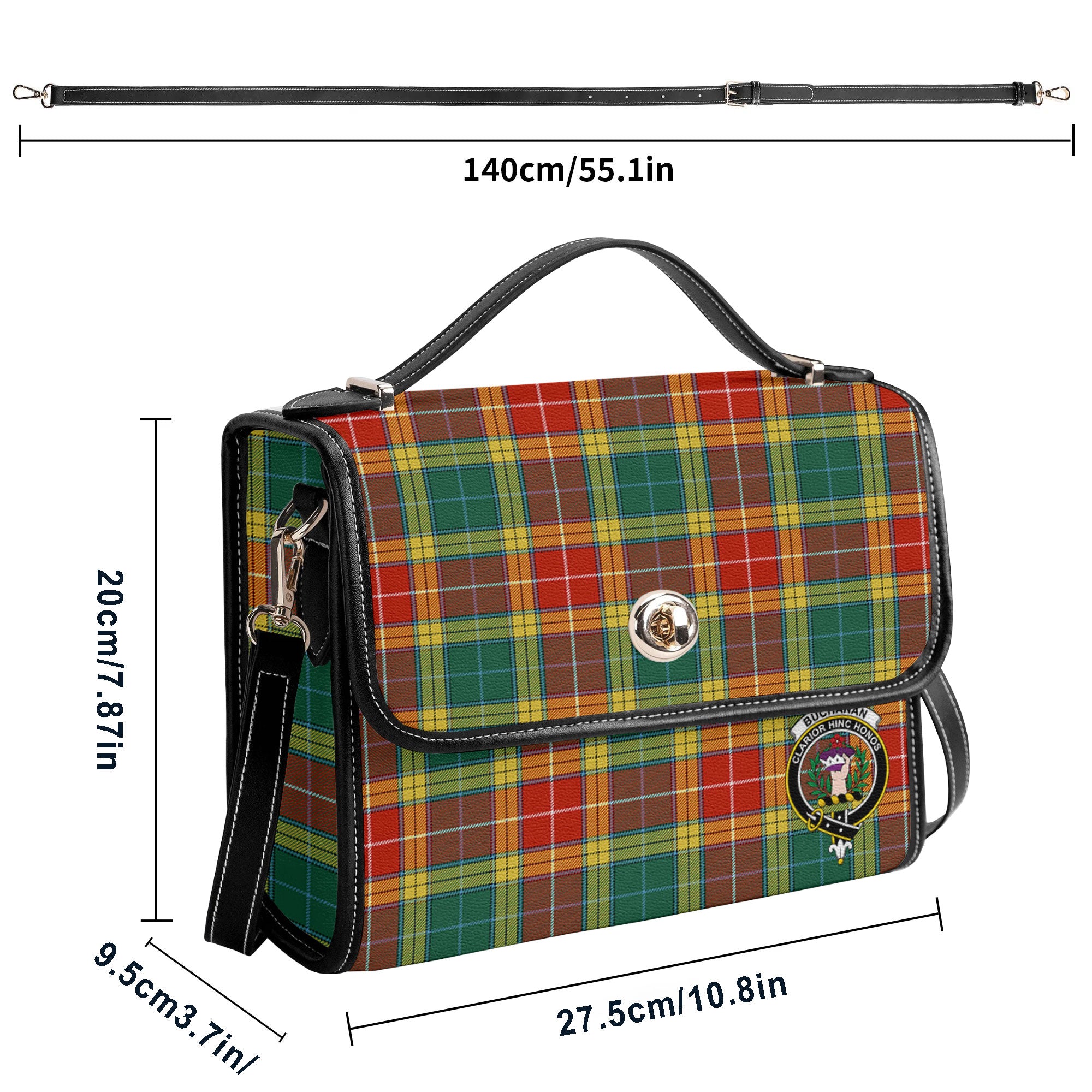 Buchanan Old Sett Tartan Crest Satchel Bag