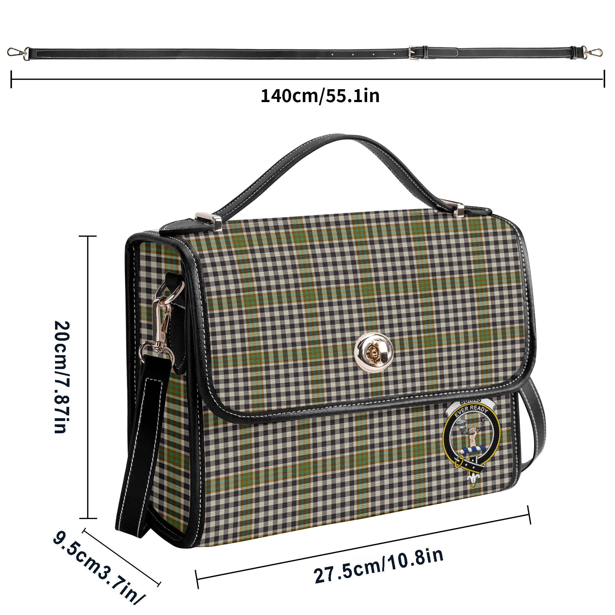 Burns Check Tartan Crest Satchel Bag