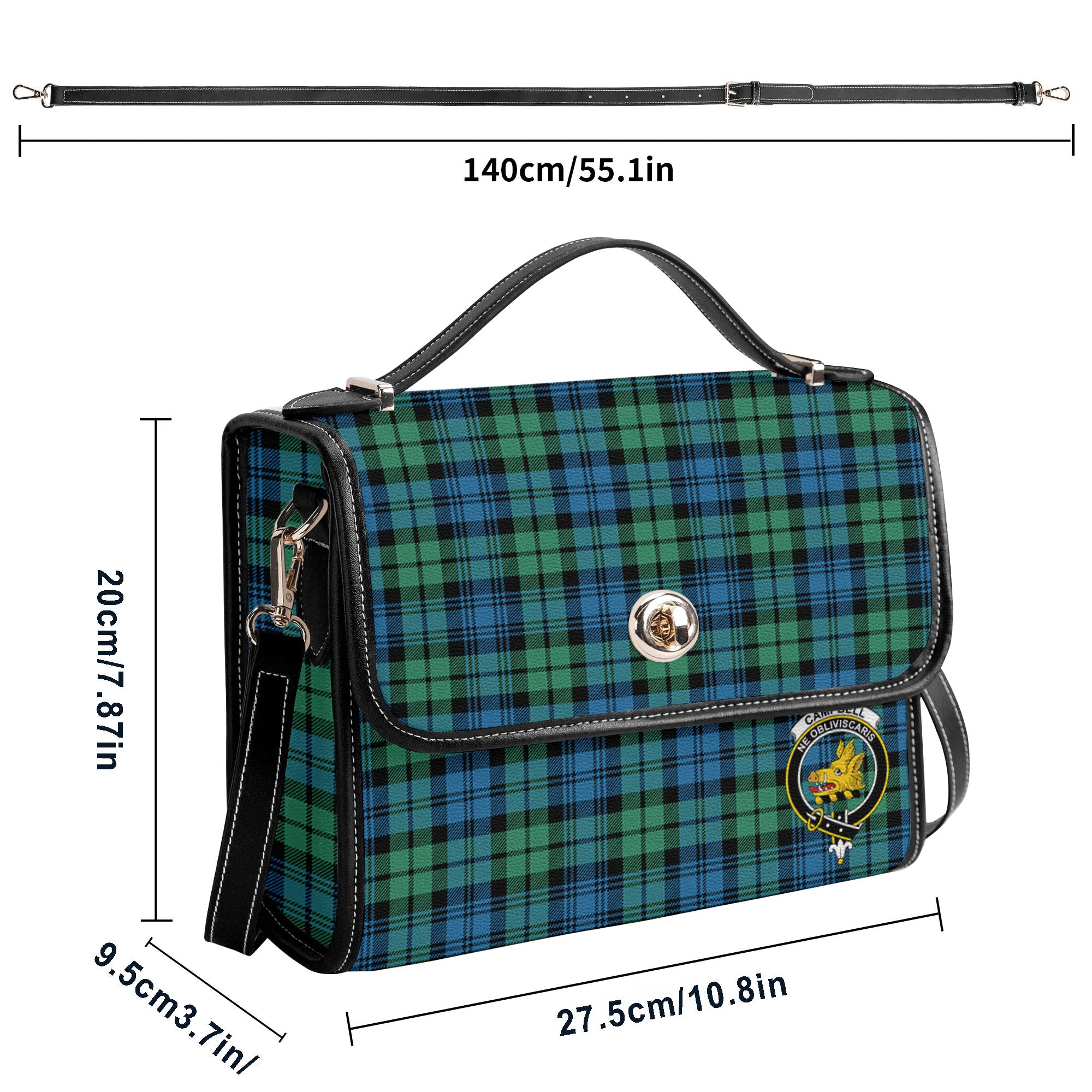 Campbell Ancient 01 Tartan Crest Satchel Bag