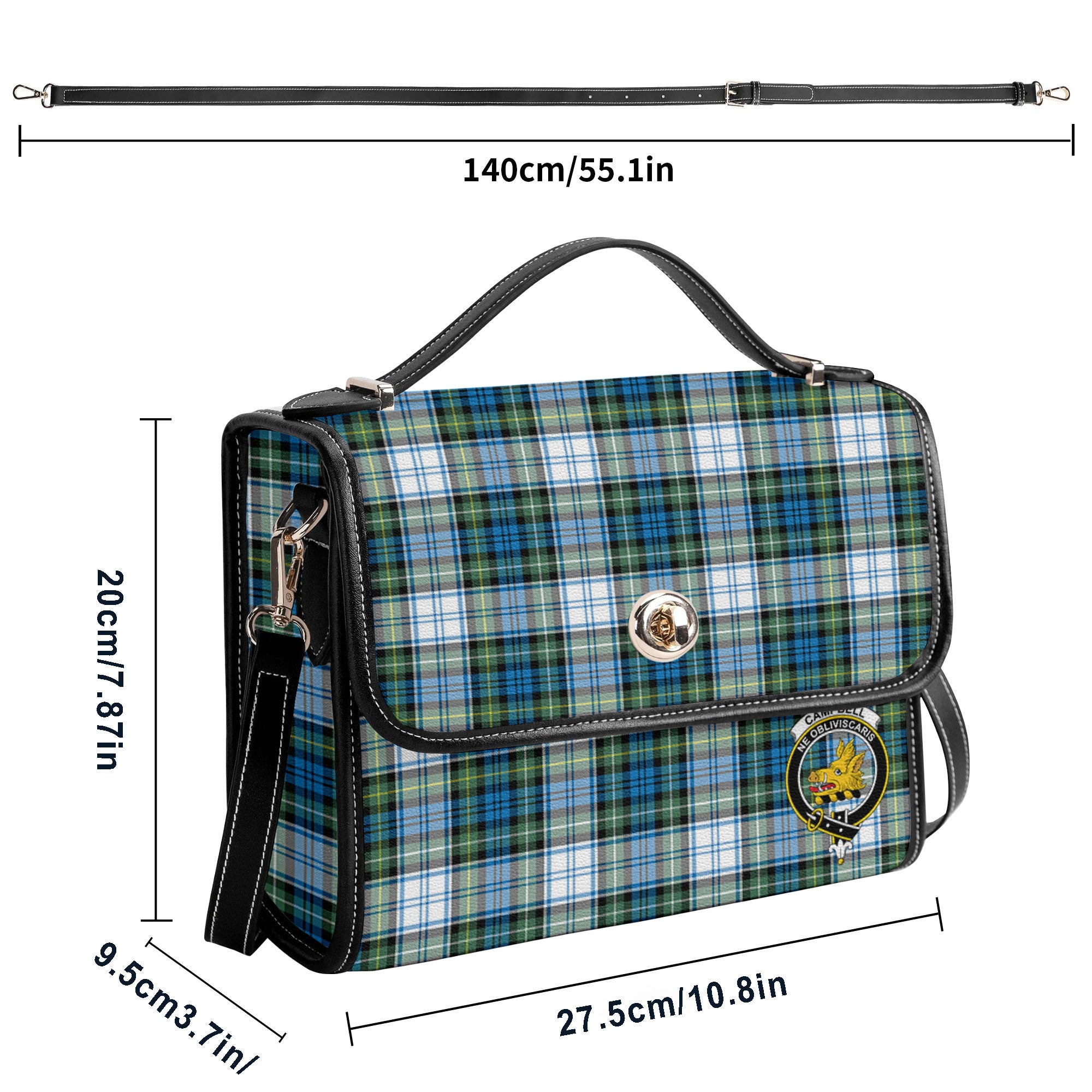 Campbell Dress Ancient Tartan Crest Satchel Bag
