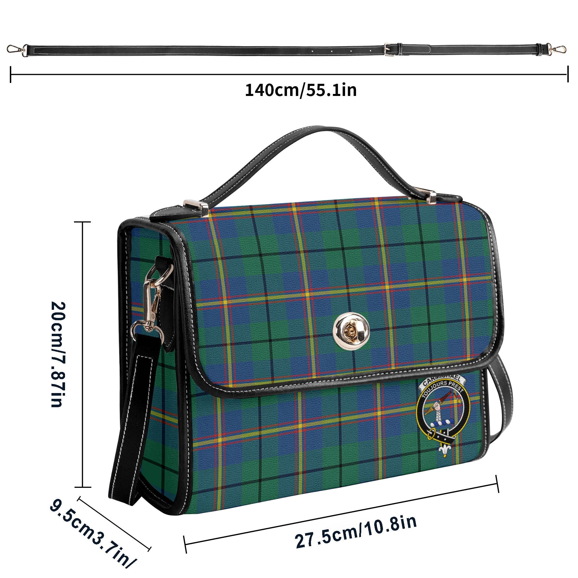 Carmichael Ancient Tartan Crest Satchel Bag