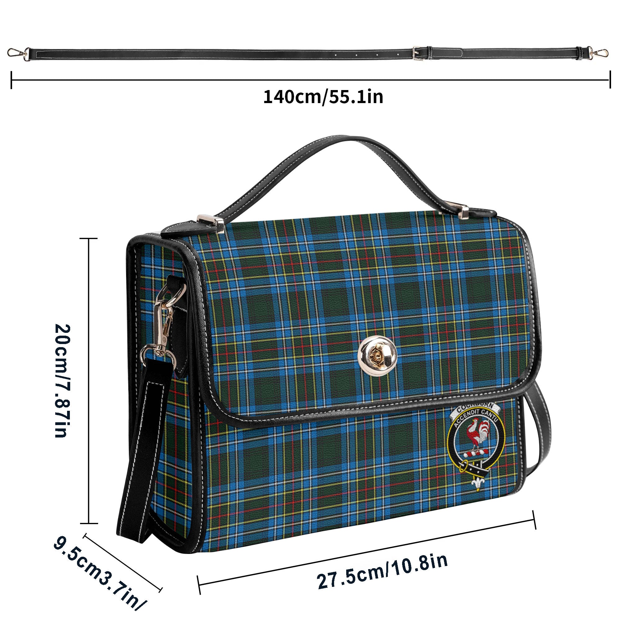 Cockburn Modern Tartan Crest Satchel Bag