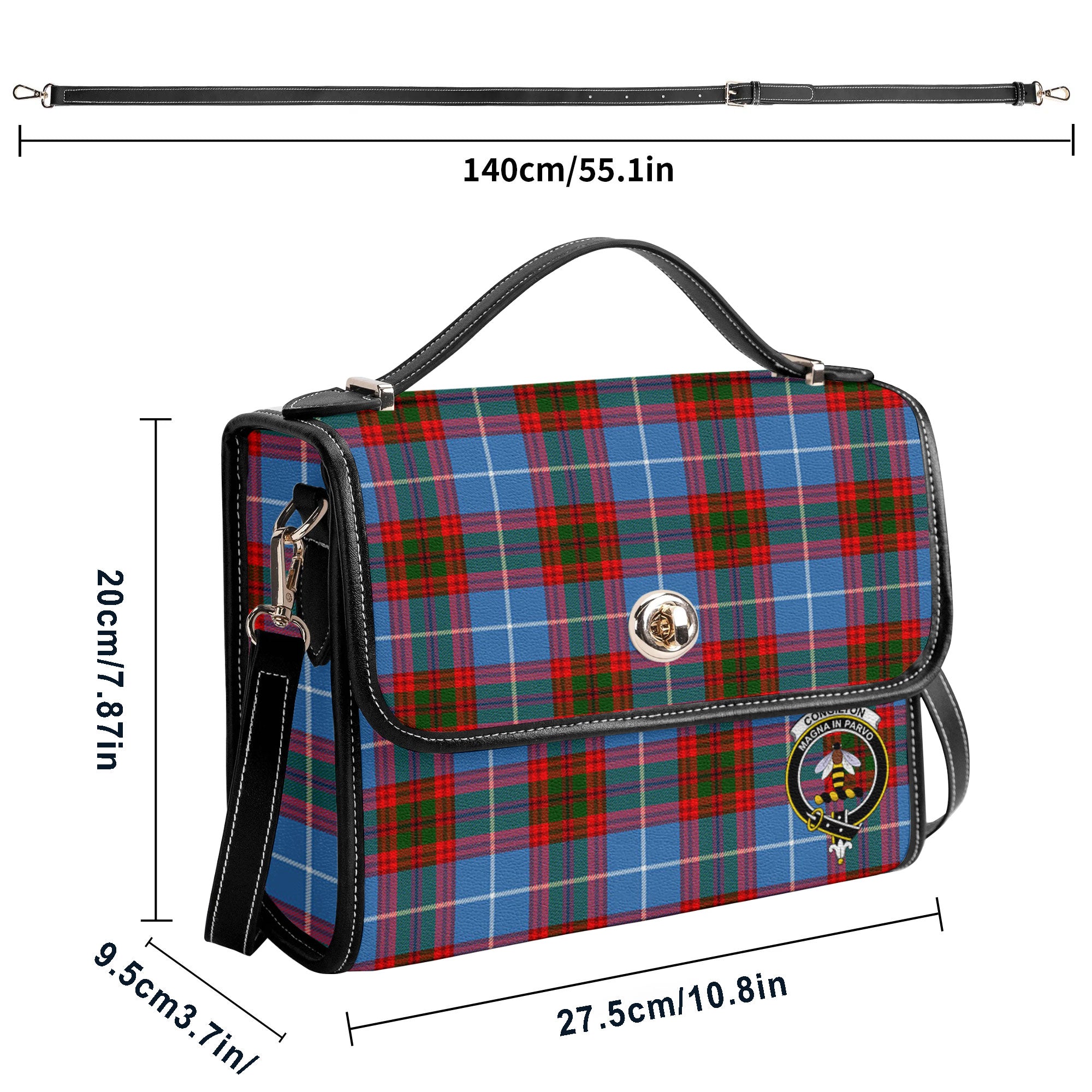 Congilton Tartan Crest Satchel Bag