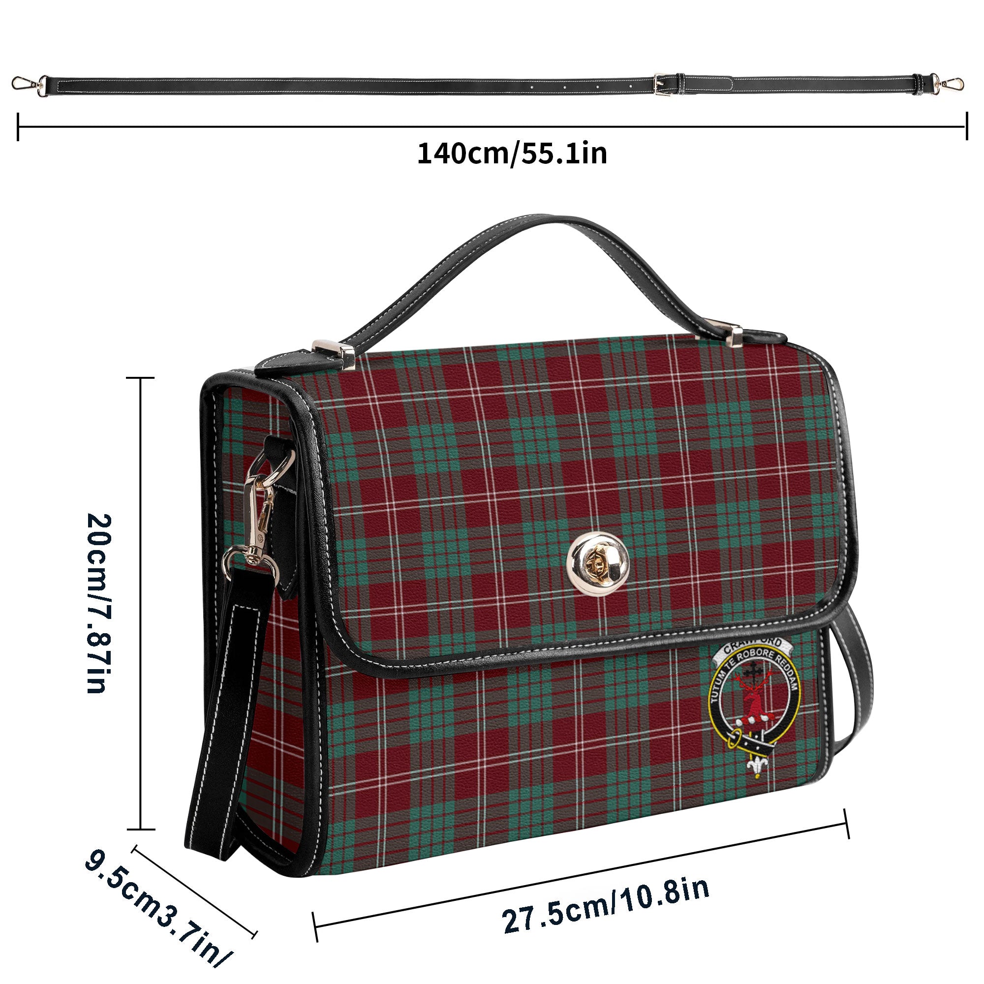 Crawford Modern Tartan Crest Satchel Bag