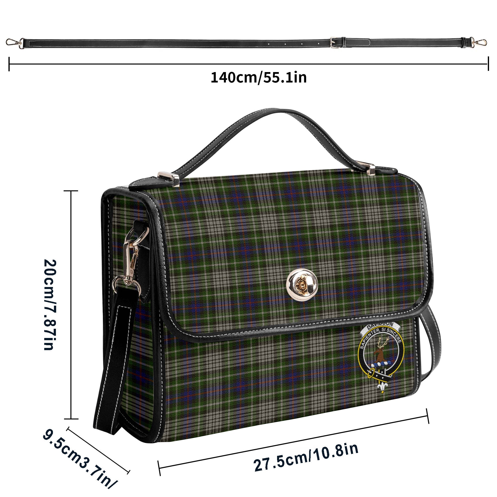 Davidson Tulloch Dress Tartan Crest Satchel Bag