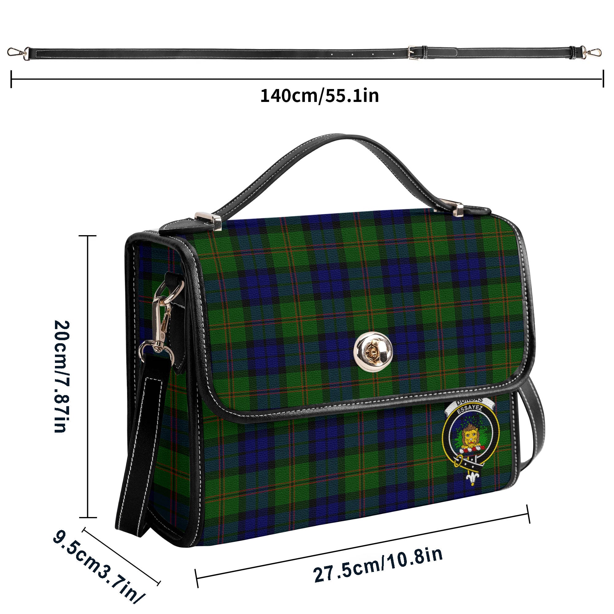 Dundas Modern Tartan Crest Satchel Bag