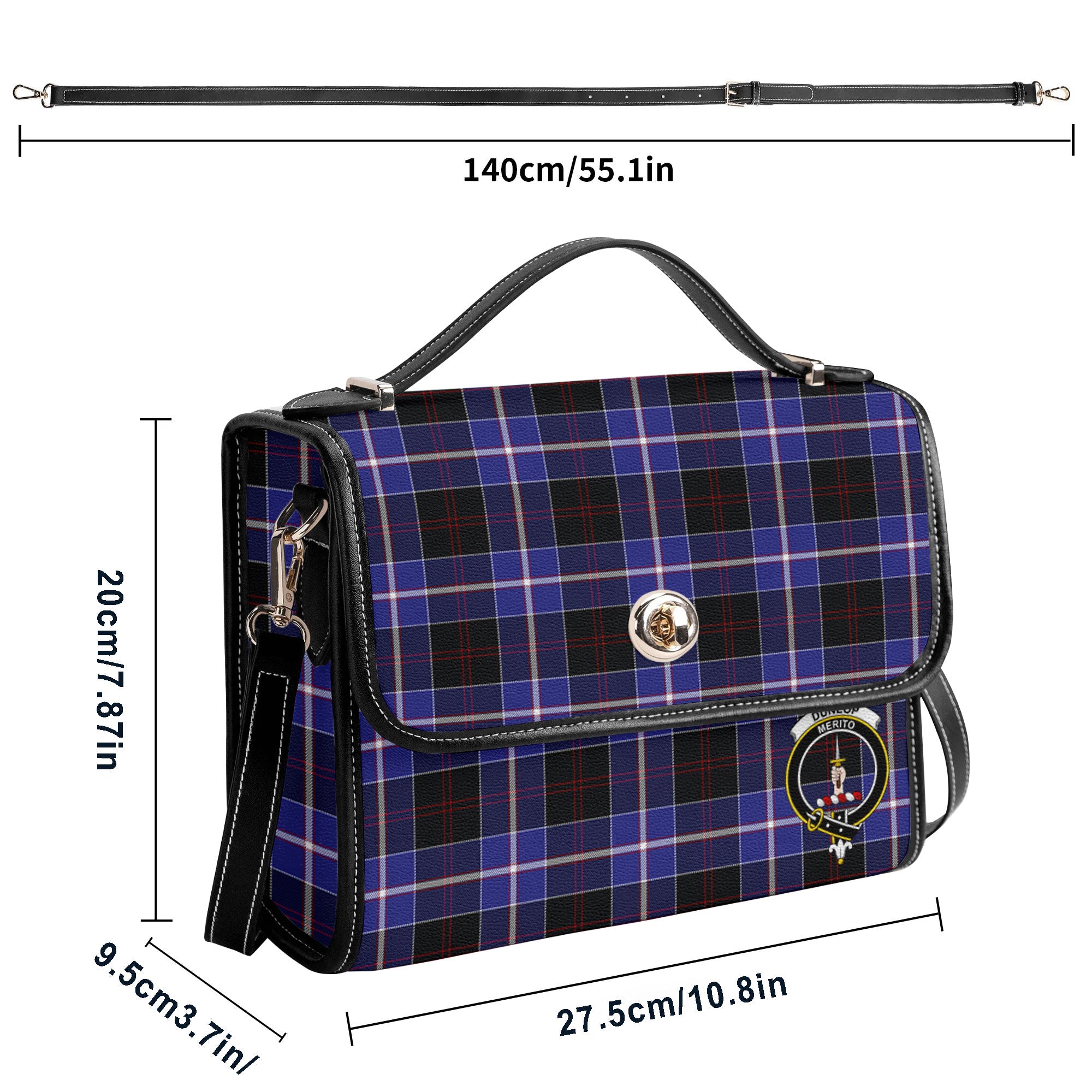 Dunlop Modern Tartan Crest Satchel Bag