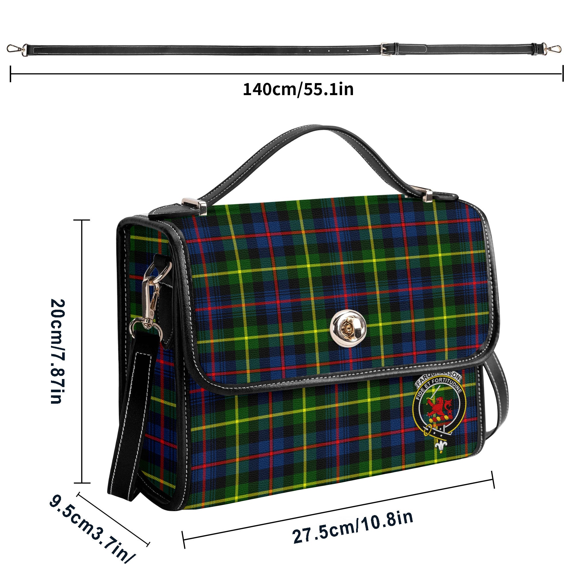 Farquharson Modern Tartan Crest Satchel Bag