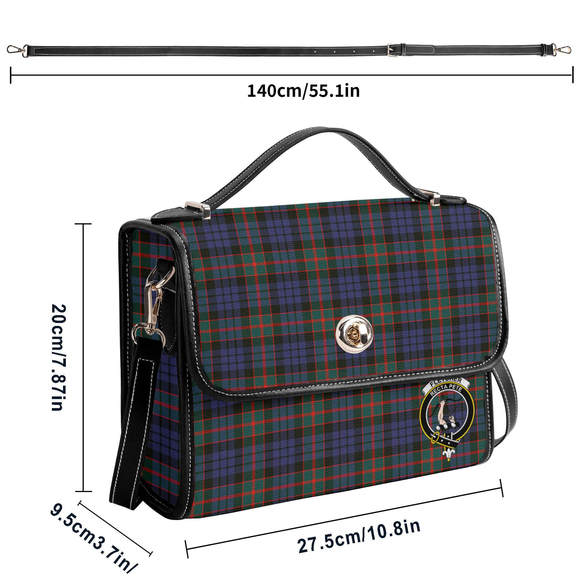Fletcher of Dunans Tartan Crest Satchel Bag