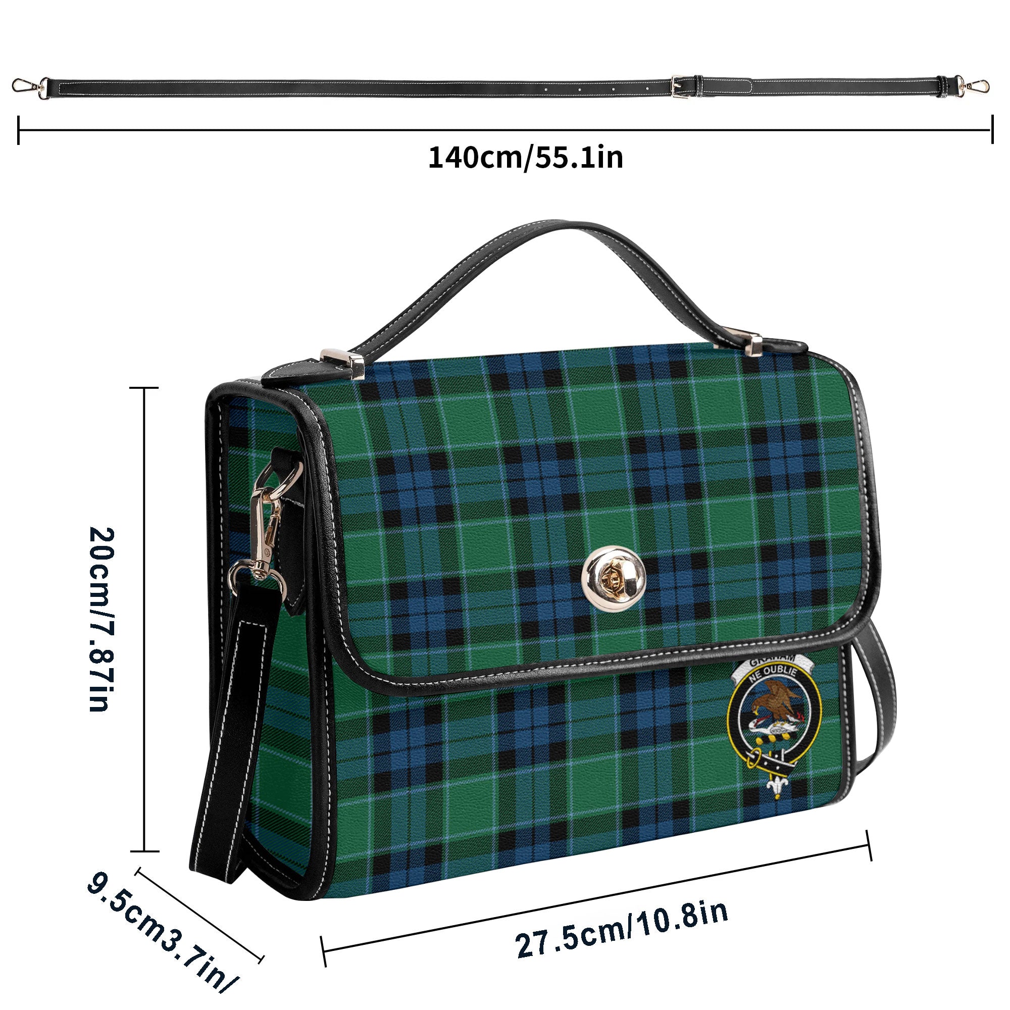Graham of Menteith Ancient Tartan Crest Satchel Bag