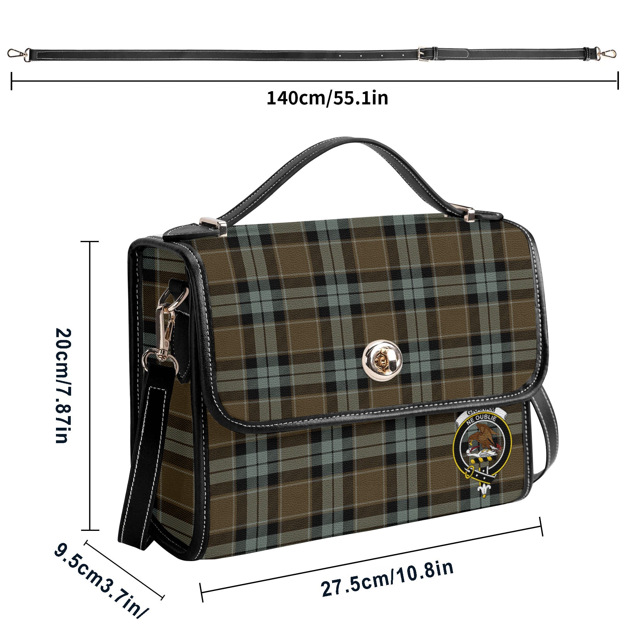 Graham of Menteith Weathered Tartan Crest Satchel Bag