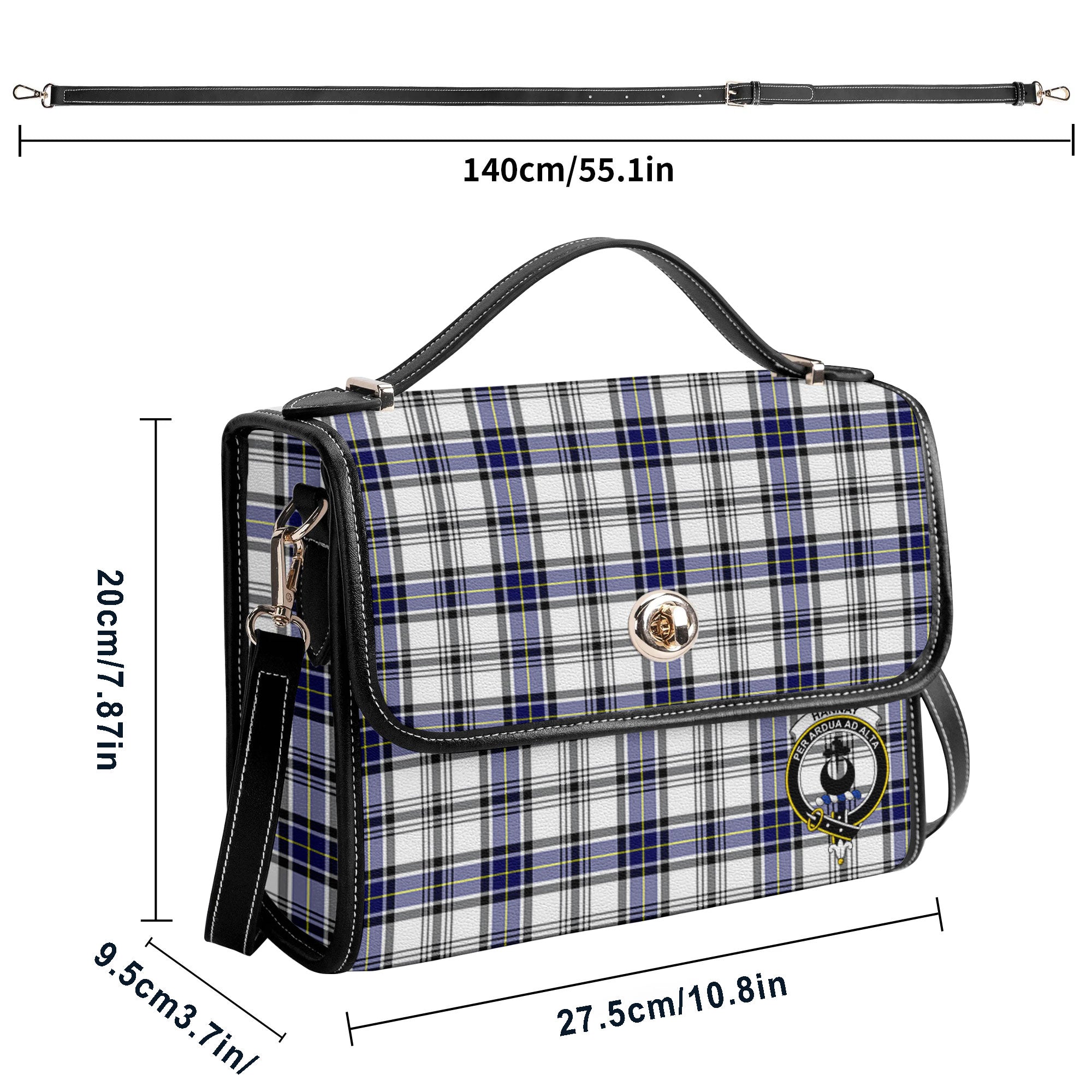 Hannay Modern Tartan Crest Satchel Bag