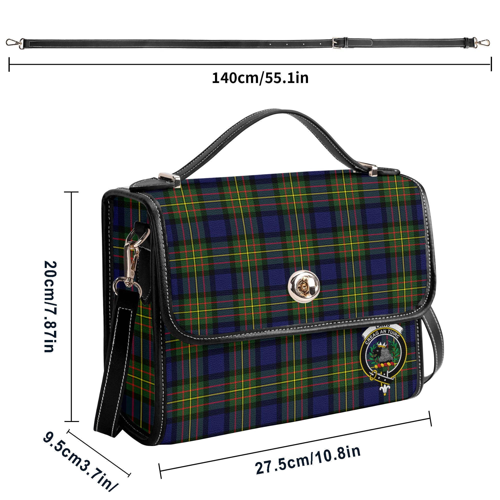 Laws Tartan Crest Satchel Bag