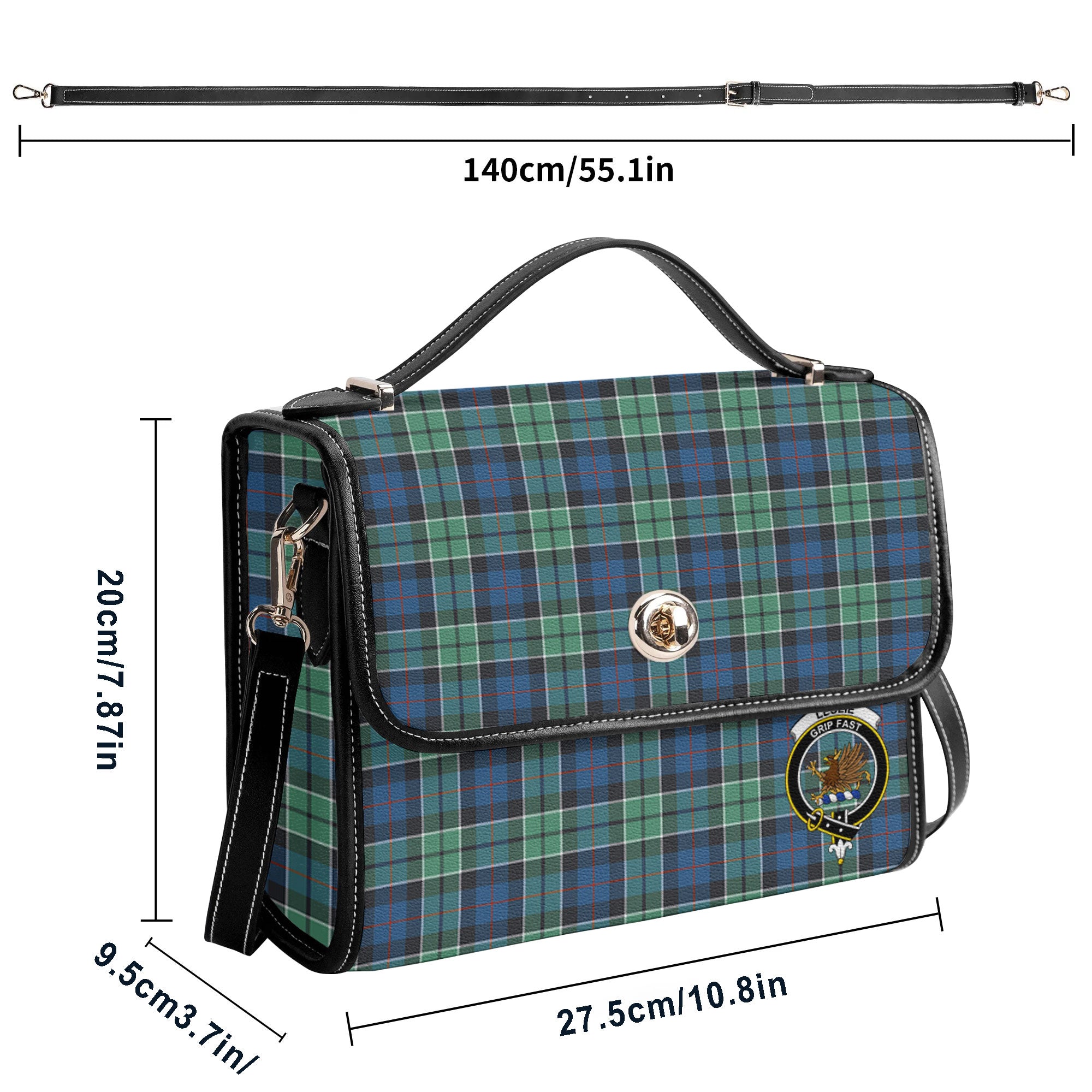 Leslie Hunting Ancient Tartan Crest Satchel Bag