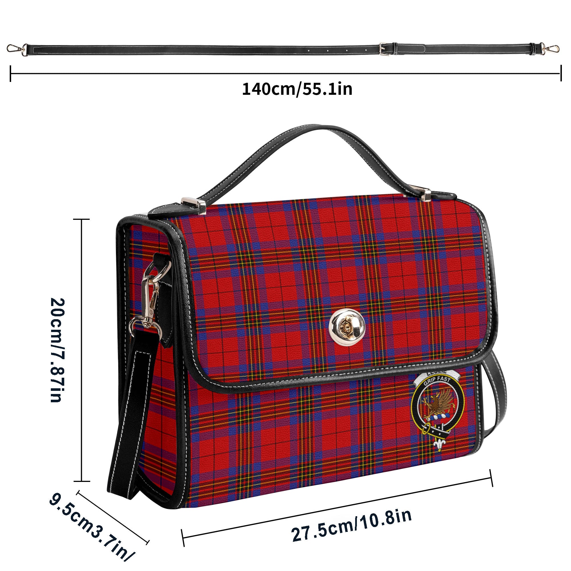 Leslie Modern Tartan Crest Satchel Bag