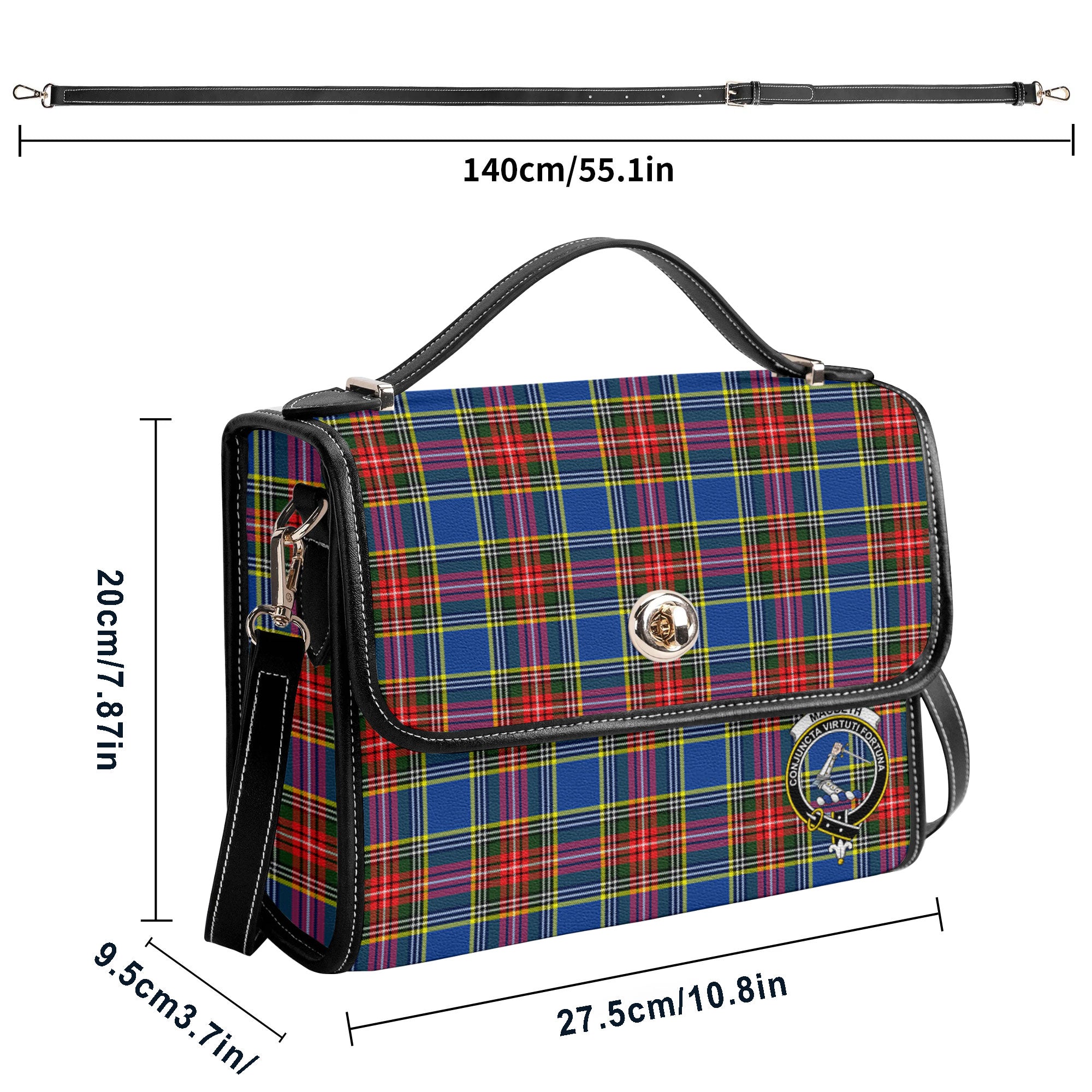 MacBeth Modern Tartan Crest Satchel Bag