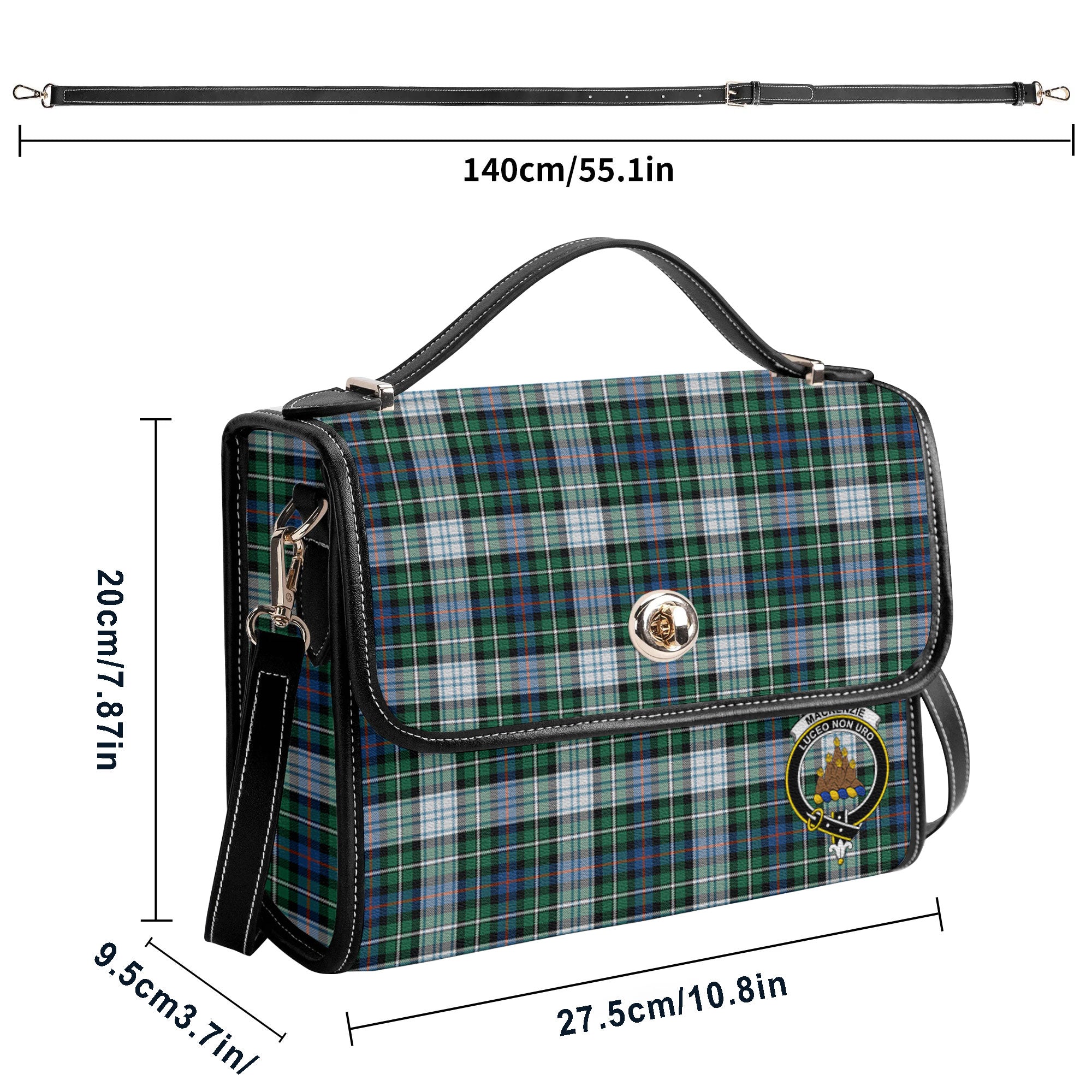 MacKenzie Dress Ancient Tartan Crest Satchel Bag
