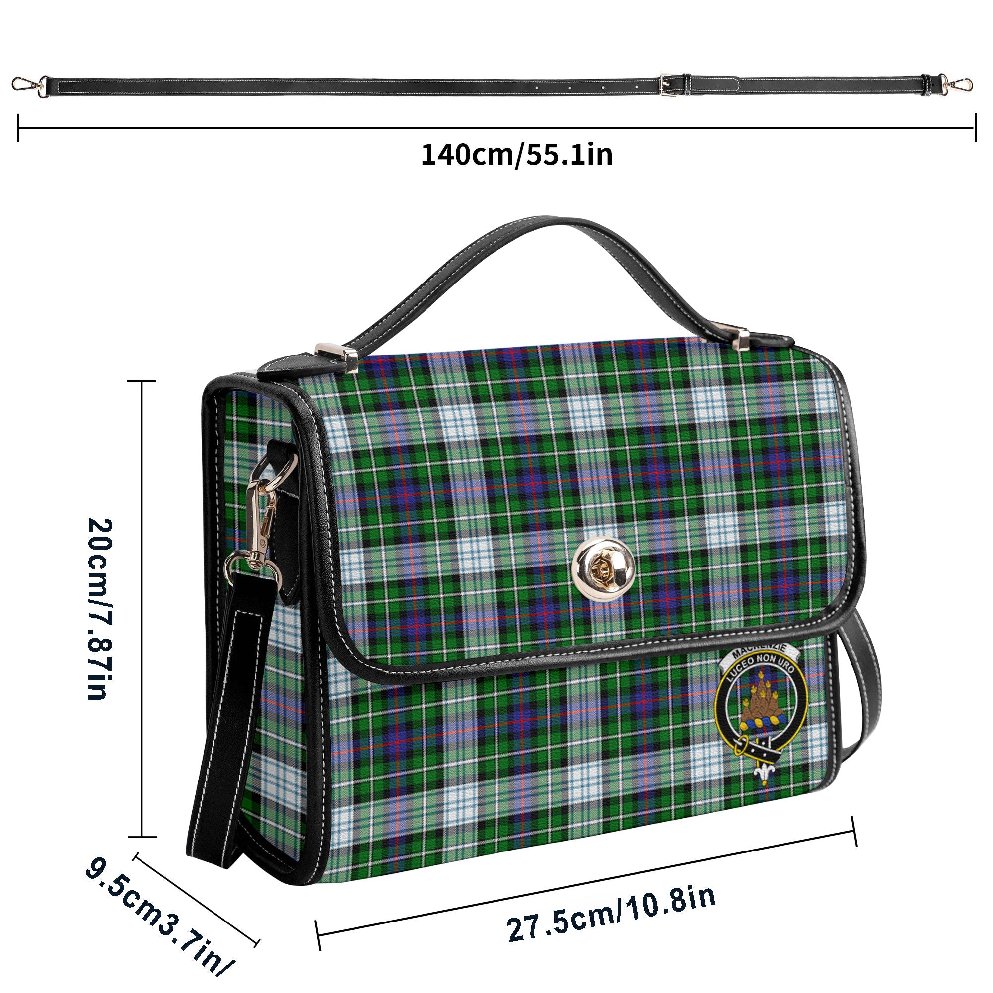 MacKenzie Dress Modern Tartan Crest Satchel Bag