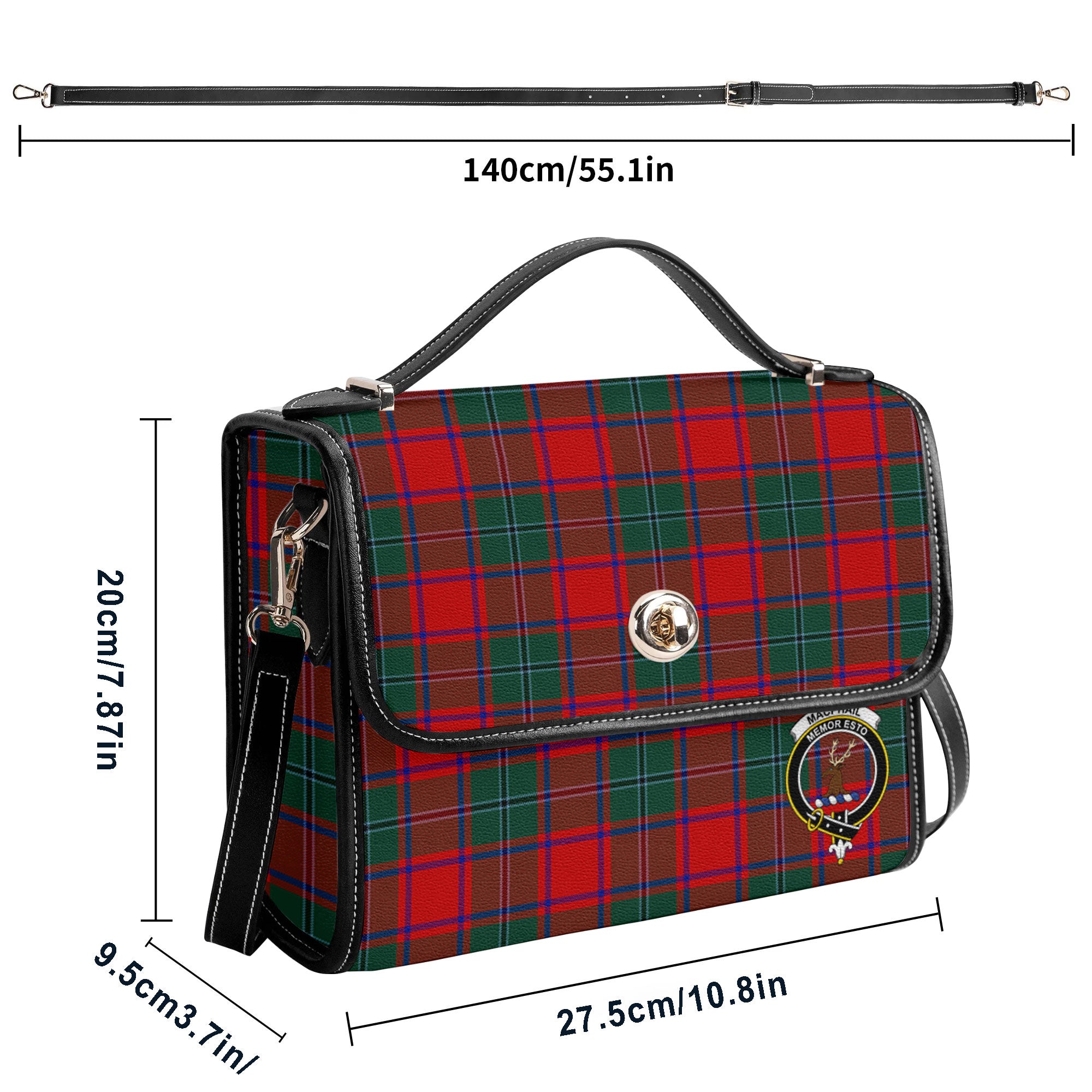 MacPhail Clan Tartan Crest Satchel Bag