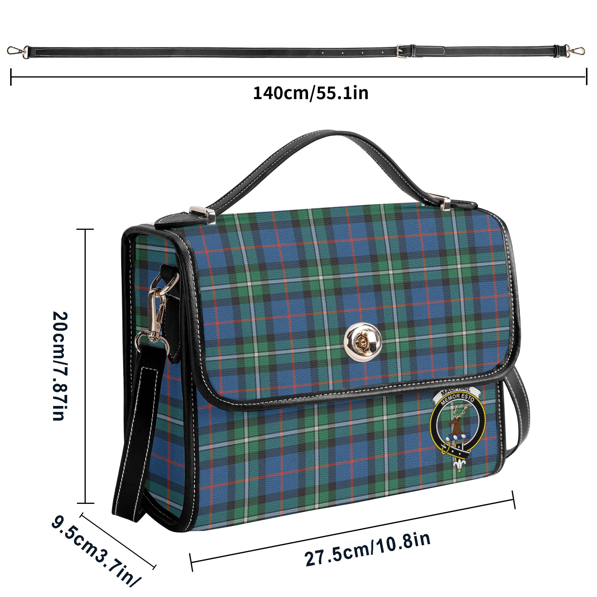MacPhail Hunting Ancient Tartan Crest Satchel Bag