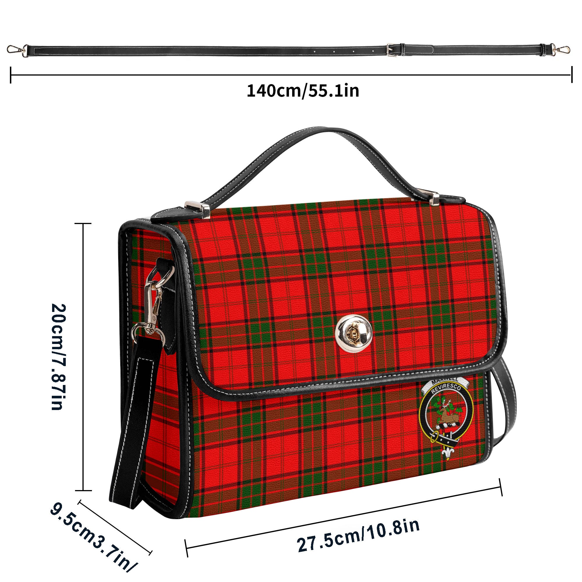 Maxwell Modern Tartan Crest Satchel Bag