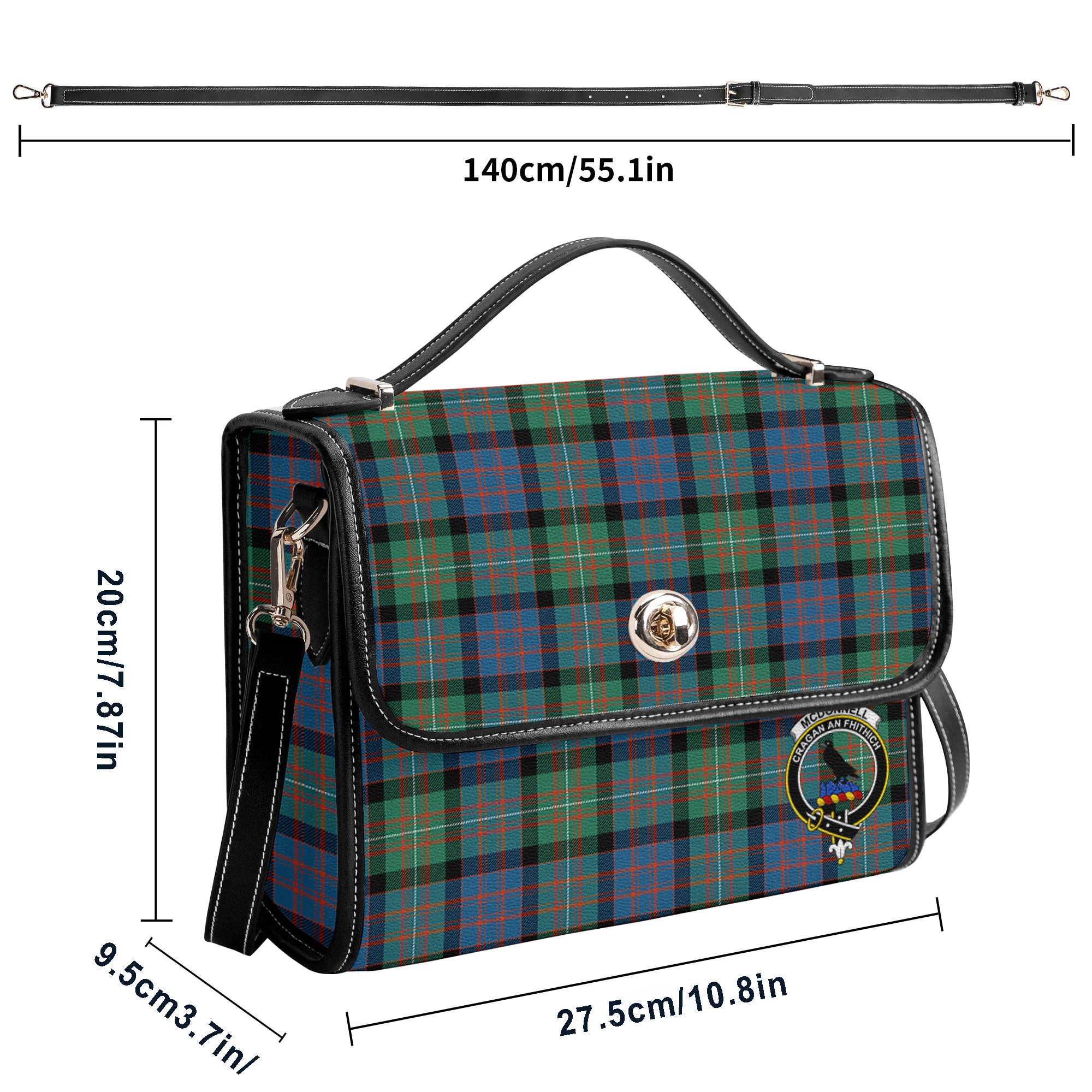 McDonnell of Glengarry Ancient Tartan Crest Satchel Bag