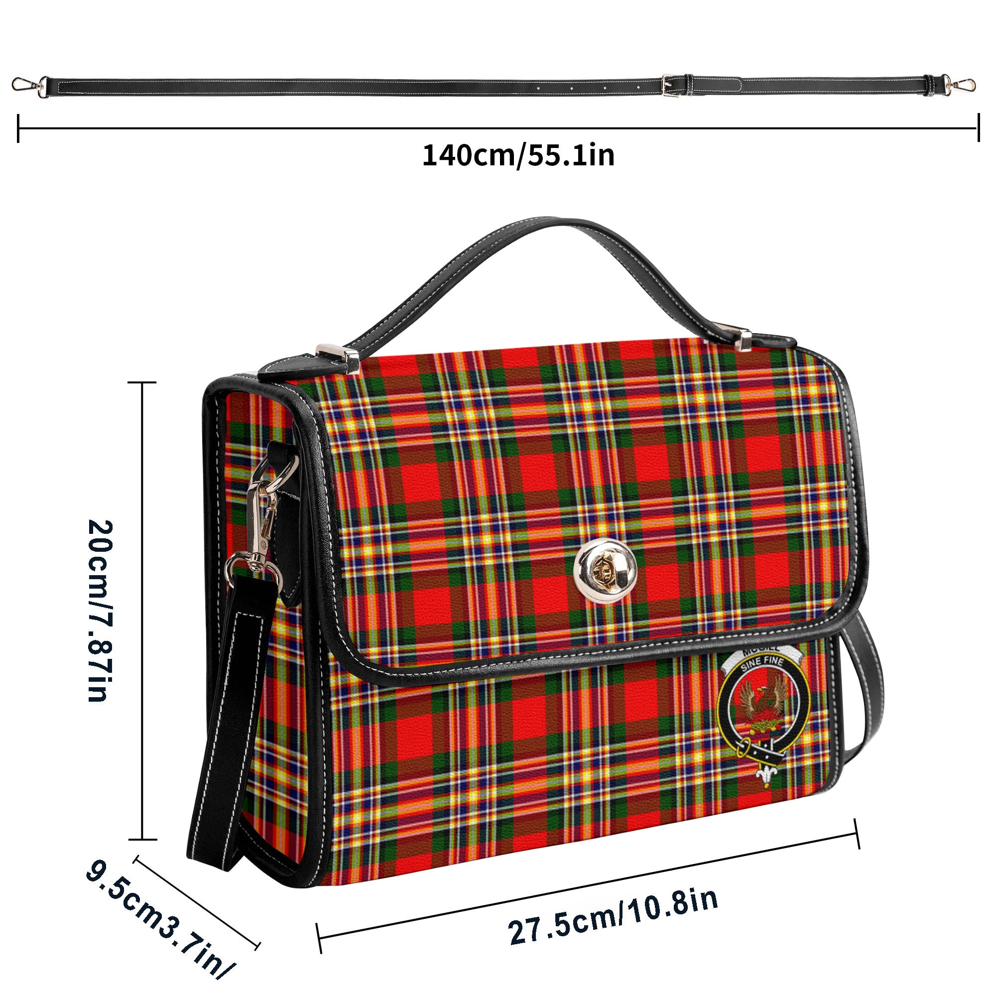 McGill Modern Tartan Crest Satchel Bag